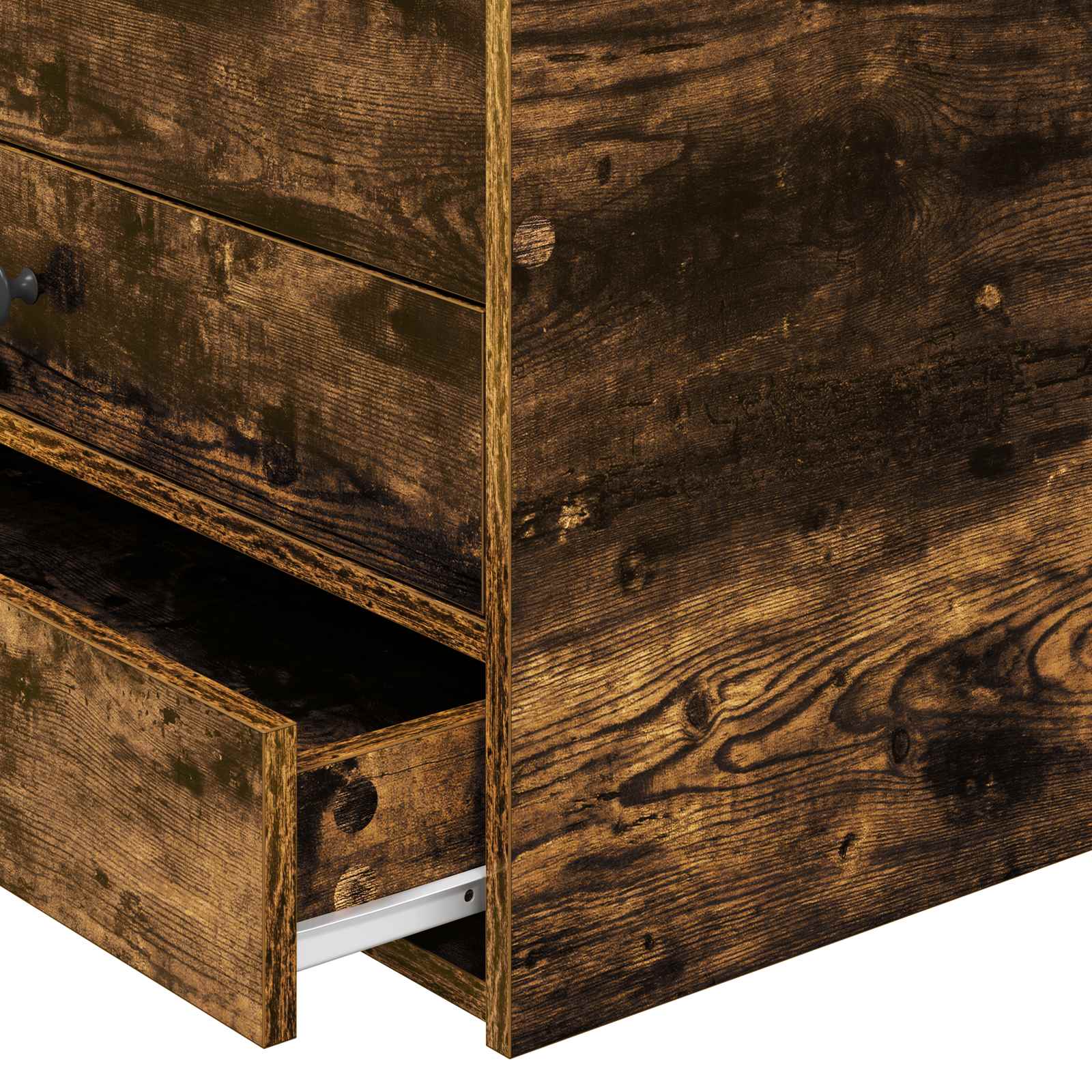 Slaapbank Gerookt Eiken en Zwart 75 x 190 cm Bewerkt hout is nu te koop bij PeponiXL, paradijselijk wonen!