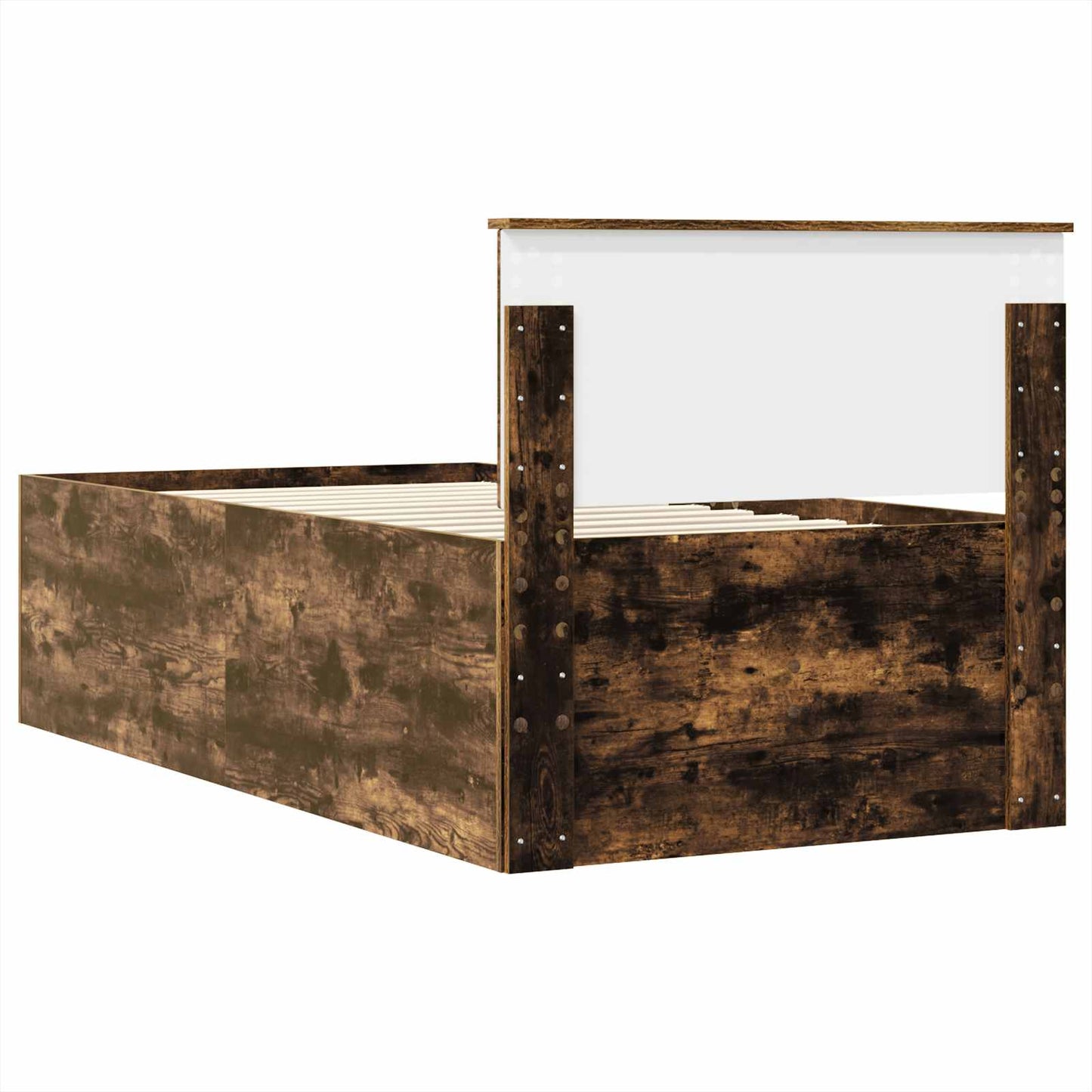 Slaapbank Gerookt Eiken en Zwart 75 x 190 cm Bewerkt hout is nu te koop bij PeponiXL, paradijselijk wonen!