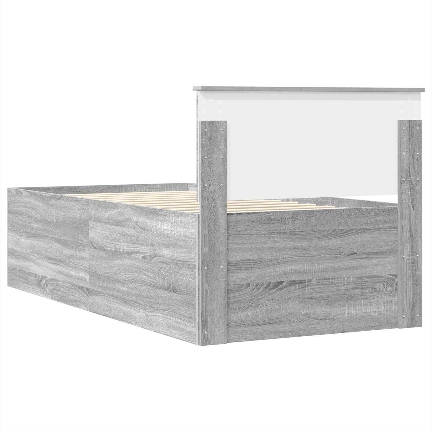 Slaapbank Grijs Sonoma en Zwart 75 x 190 cm Bewerkt hout is nu te koop bij PeponiXL, paradijselijk wonen!