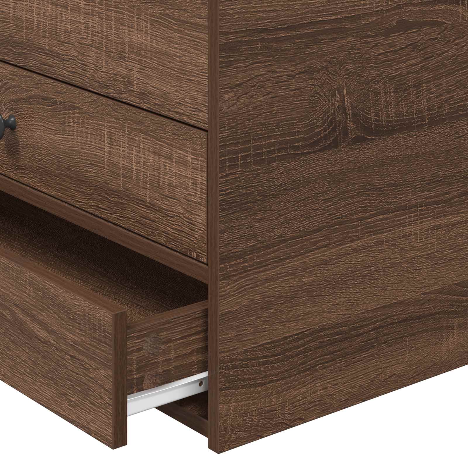 Slaapbank Bruin Eiken en Zwart 75 x 190 cm Bewerkt hout is nu te koop bij PeponiXL, paradijselijk wonen!