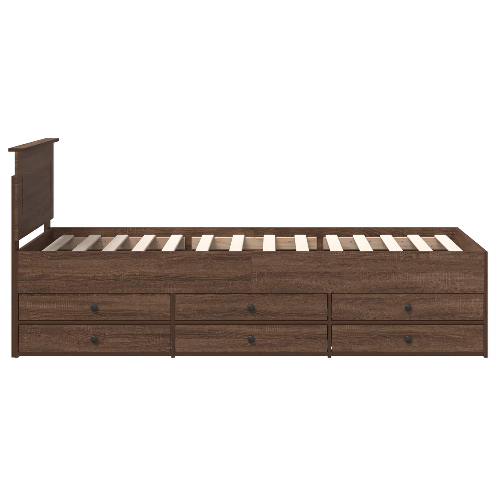 Slaapbank Bruin Eiken en Zwart 75 x 190 cm Bewerkt hout is nu te koop bij PeponiXL, paradijselijk wonen!