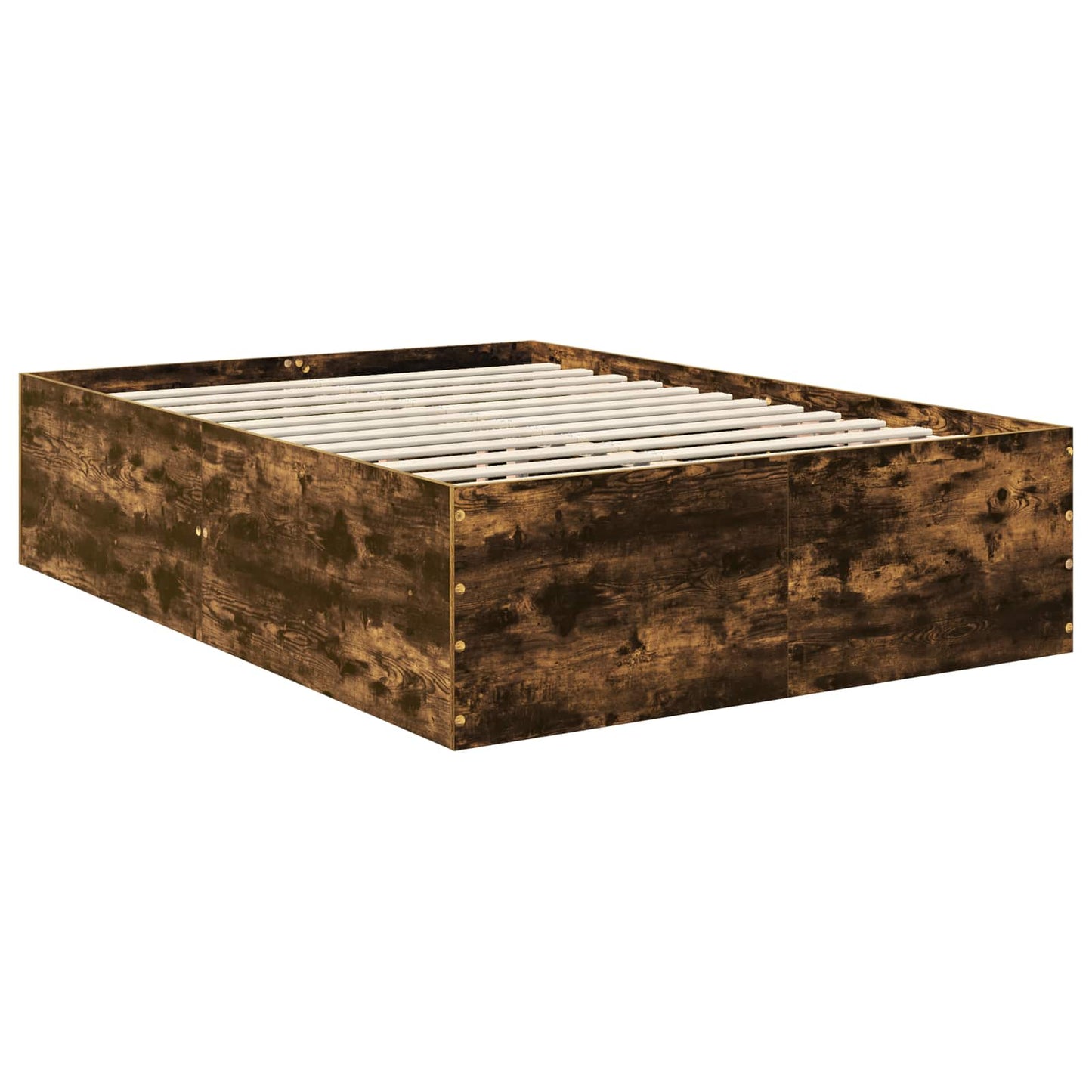 Bedframe met hoofdeinde Gerookt eiken 160 x 200 cm Bewerkt hout is nu te koop bij PeponiXL, paradijselijk wonen!
