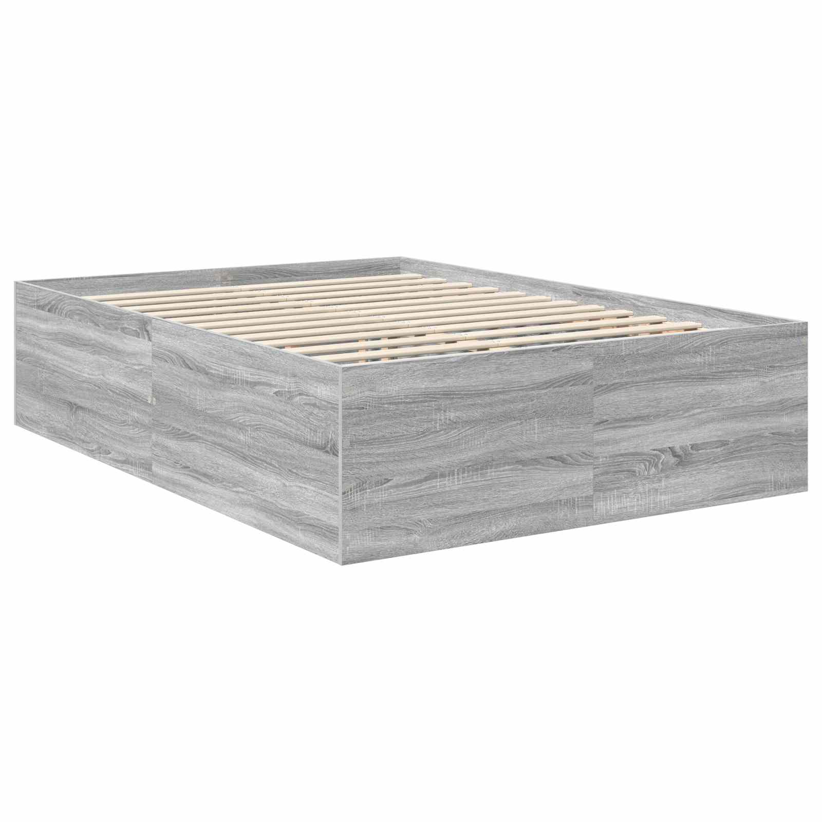 Bedframe met hoofdeinde Grijs Sonoma 160 x 200 cm Bewerkt hout is nu te koop bij PeponiXL, paradijselijk wonen!