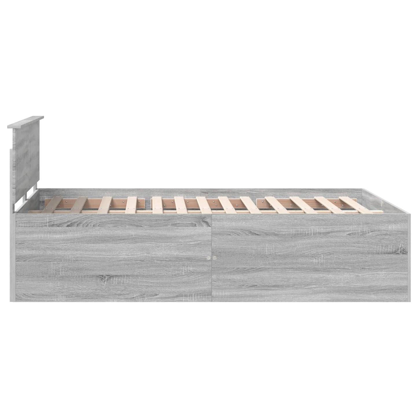 Bedframe met hoofdeinde Grijs Sonoma 160 x 200 cm Bewerkt hout is nu te koop bij PeponiXL, paradijselijk wonen!