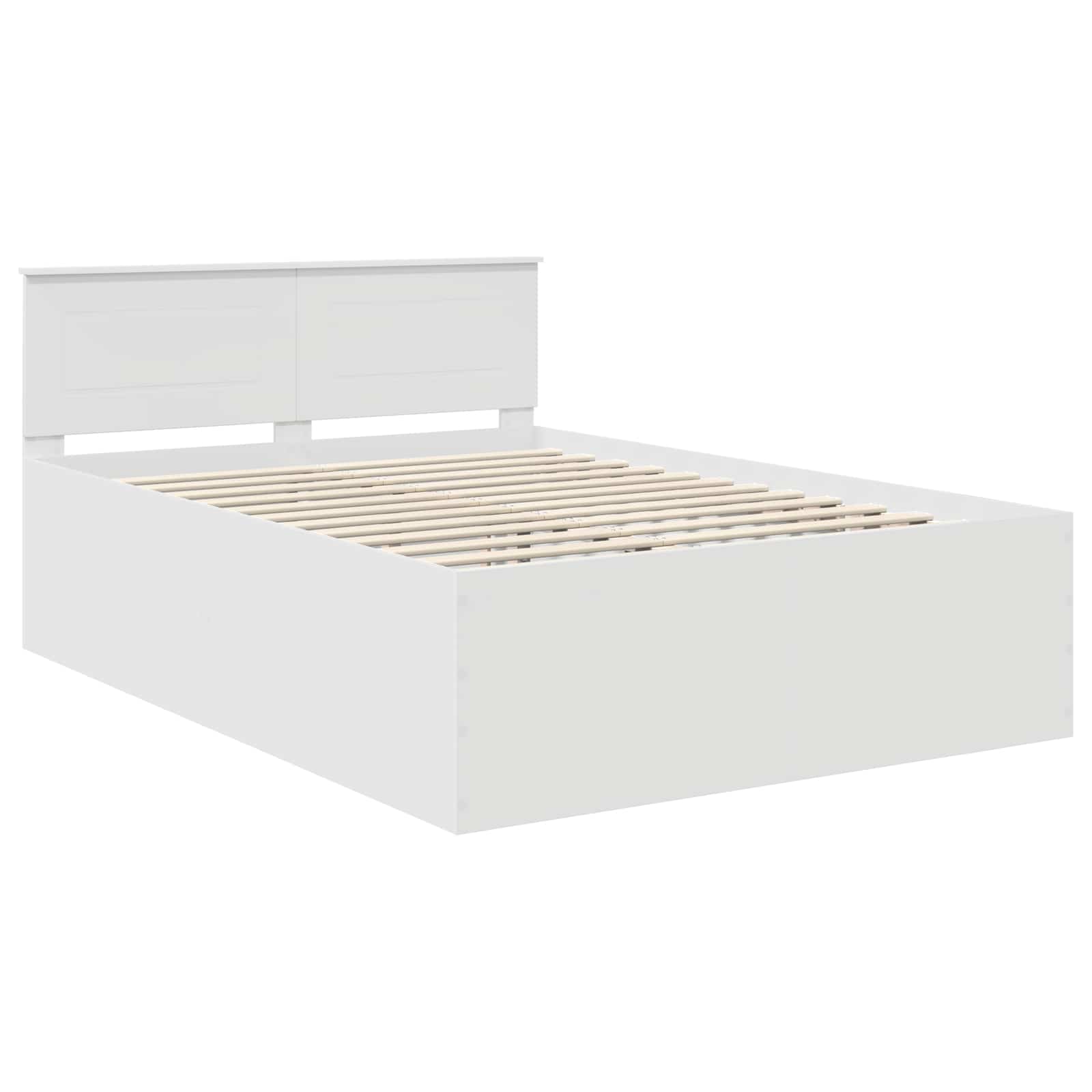 Bedframe met hoofdeinde Wit 150 x 200 cm Bewerkt hout is nu te koop bij PeponiXL, paradijselijk wonen!