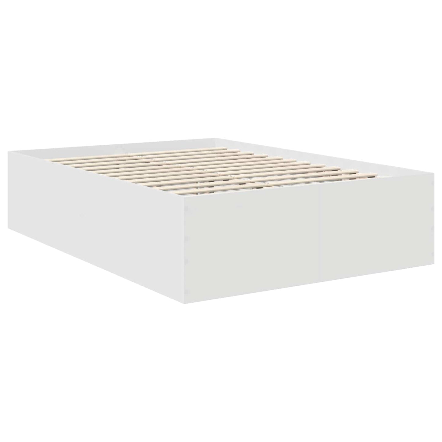 Bedframe met hoofdeinde Wit 150 x 200 cm Bewerkt hout is nu te koop bij PeponiXL, paradijselijk wonen!