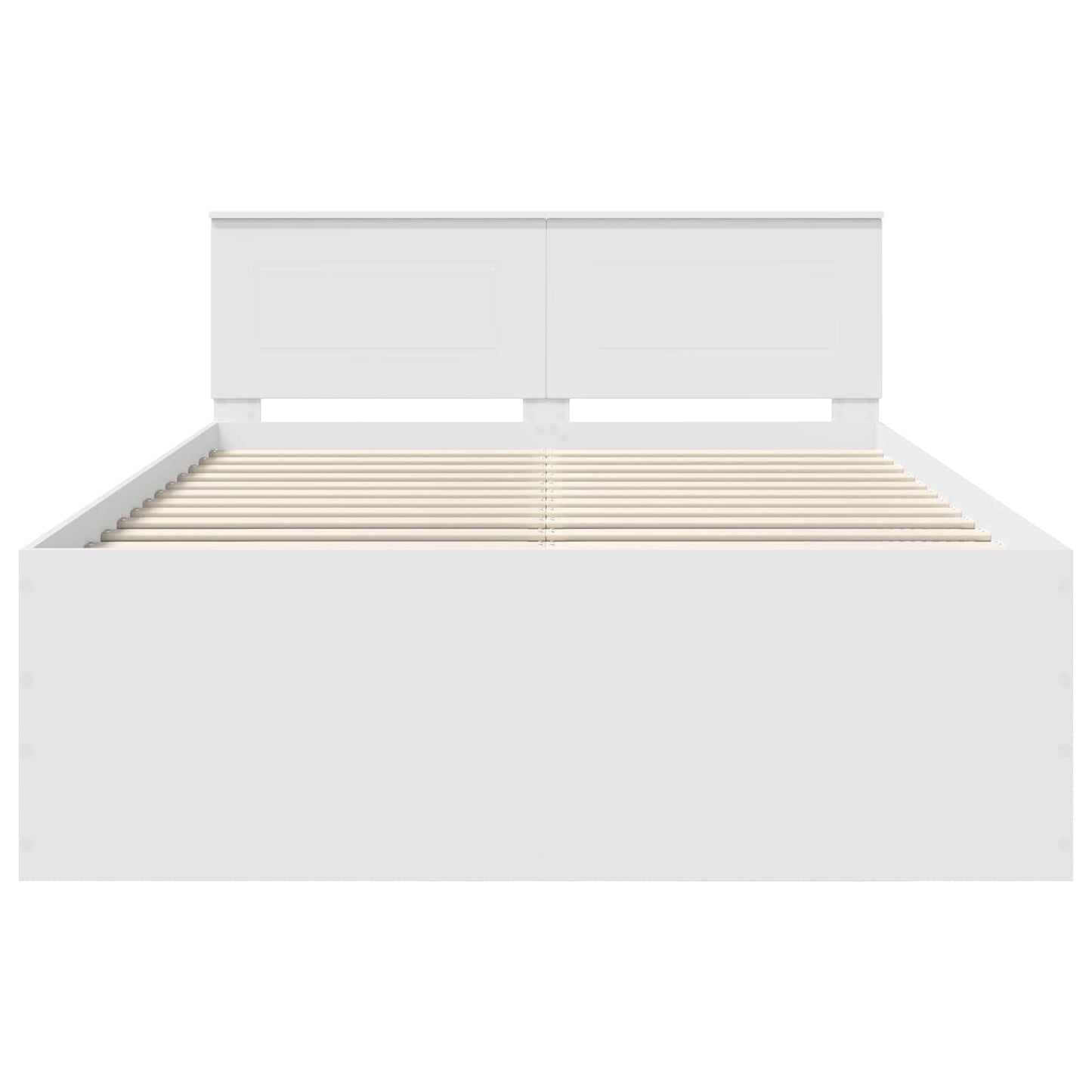 Bedframe met hoofdeinde Wit 150 x 200 cm Bewerkt hout is nu te koop bij PeponiXL, paradijselijk wonen!
