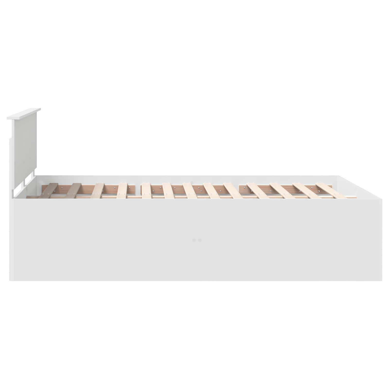 Bedframe met hoofdeinde Wit 150 x 200 cm Bewerkt hout is nu te koop bij PeponiXL, paradijselijk wonen!