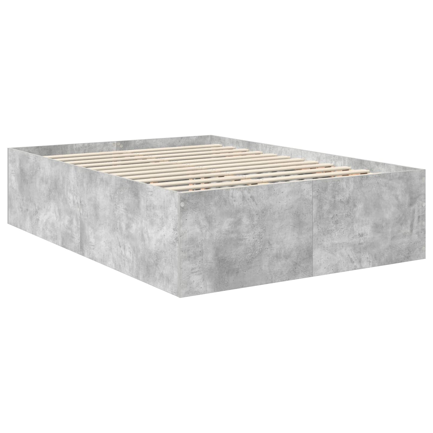 Bedframe met hoofdeinde Beton Grijs 150 x 200 cm Bewerkt hout is nu te koop bij PeponiXL, paradijselijk wonen!