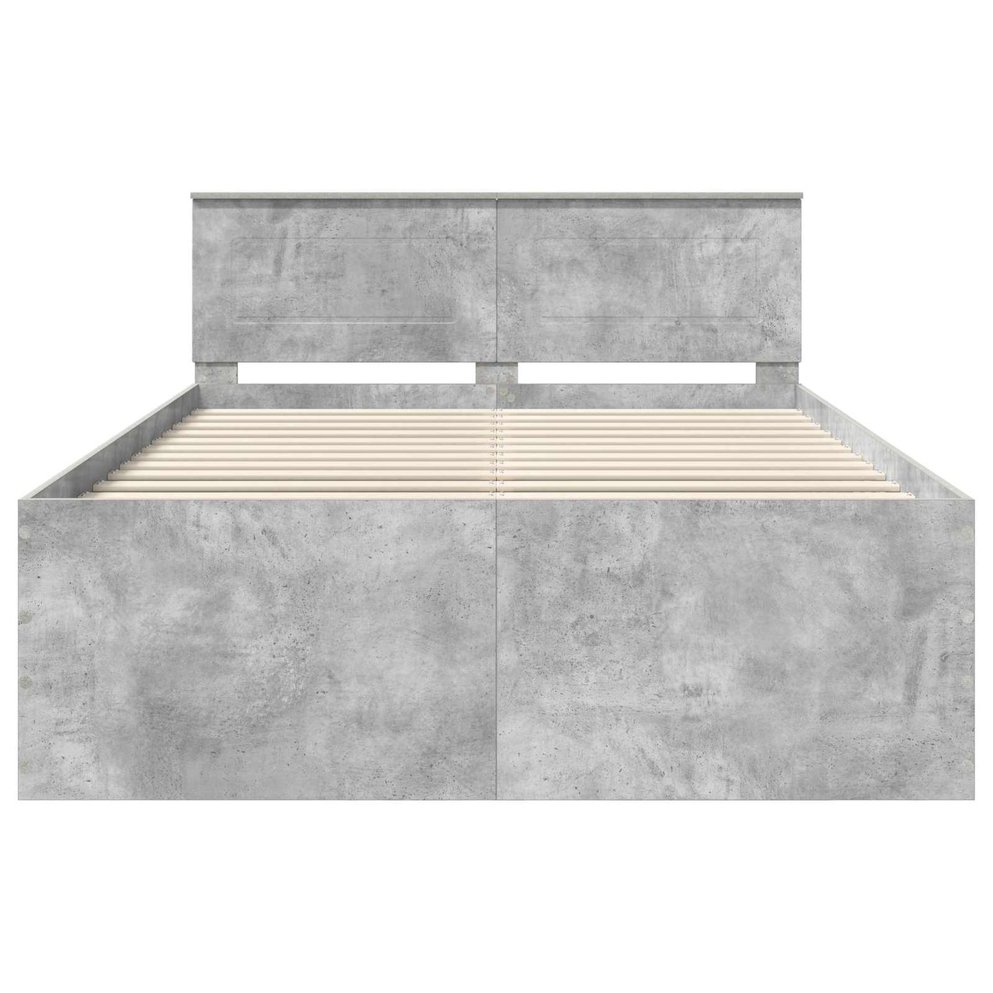 Bedframe met hoofdeinde Beton Grijs 150 x 200 cm Bewerkt hout is nu te koop bij PeponiXL, paradijselijk wonen!