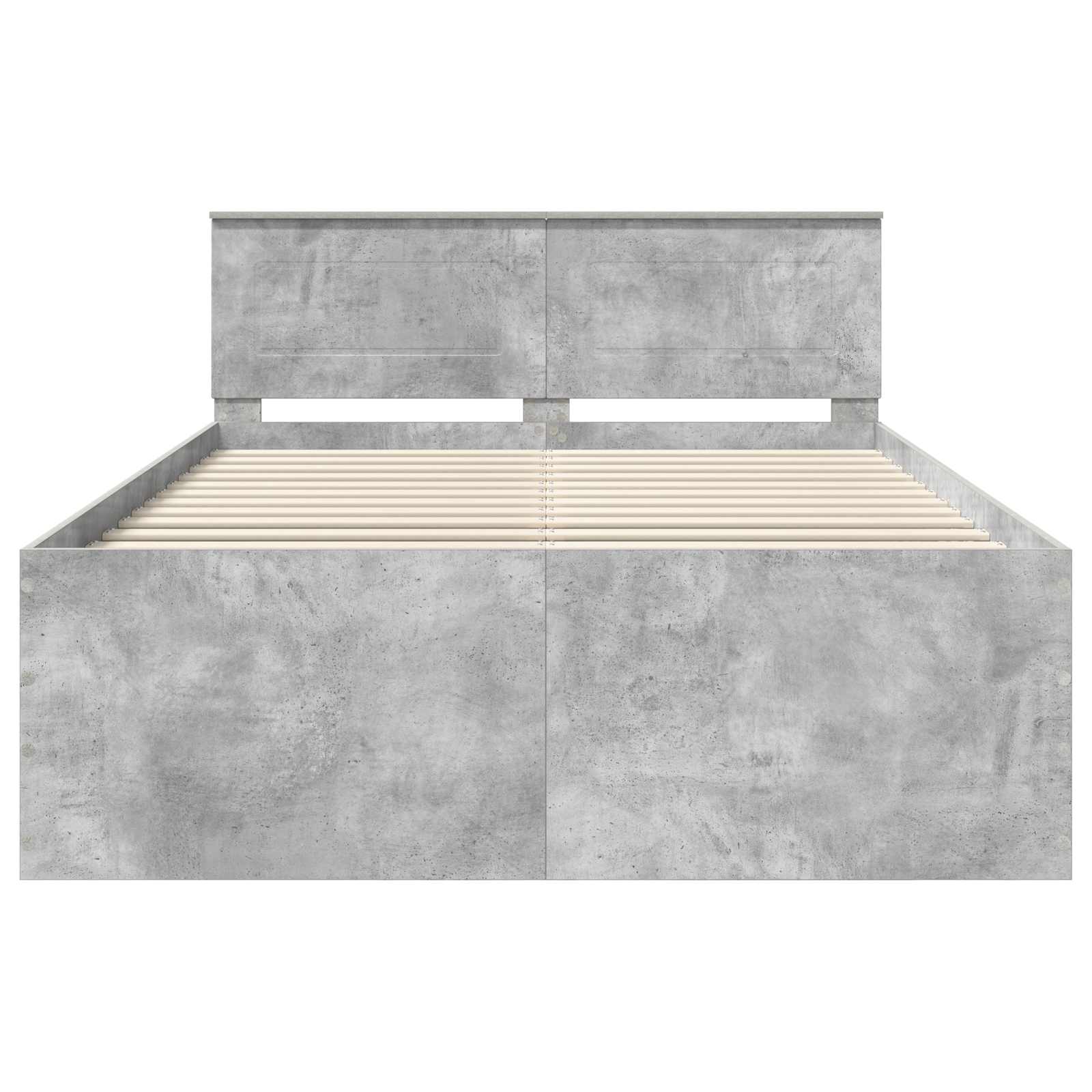 Bedframe met hoofdeinde Beton Grijs 150 x 200 cm Bewerkt hout is nu te koop bij PeponiXL, paradijselijk wonen!