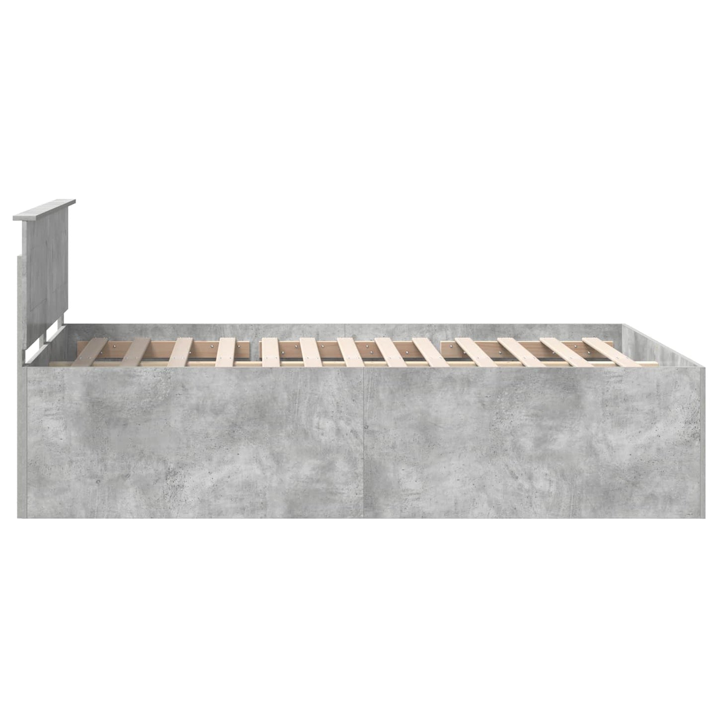 Bedframe met hoofdeinde Beton Grijs 150 x 200 cm Bewerkt hout is nu te koop bij PeponiXL, paradijselijk wonen!
