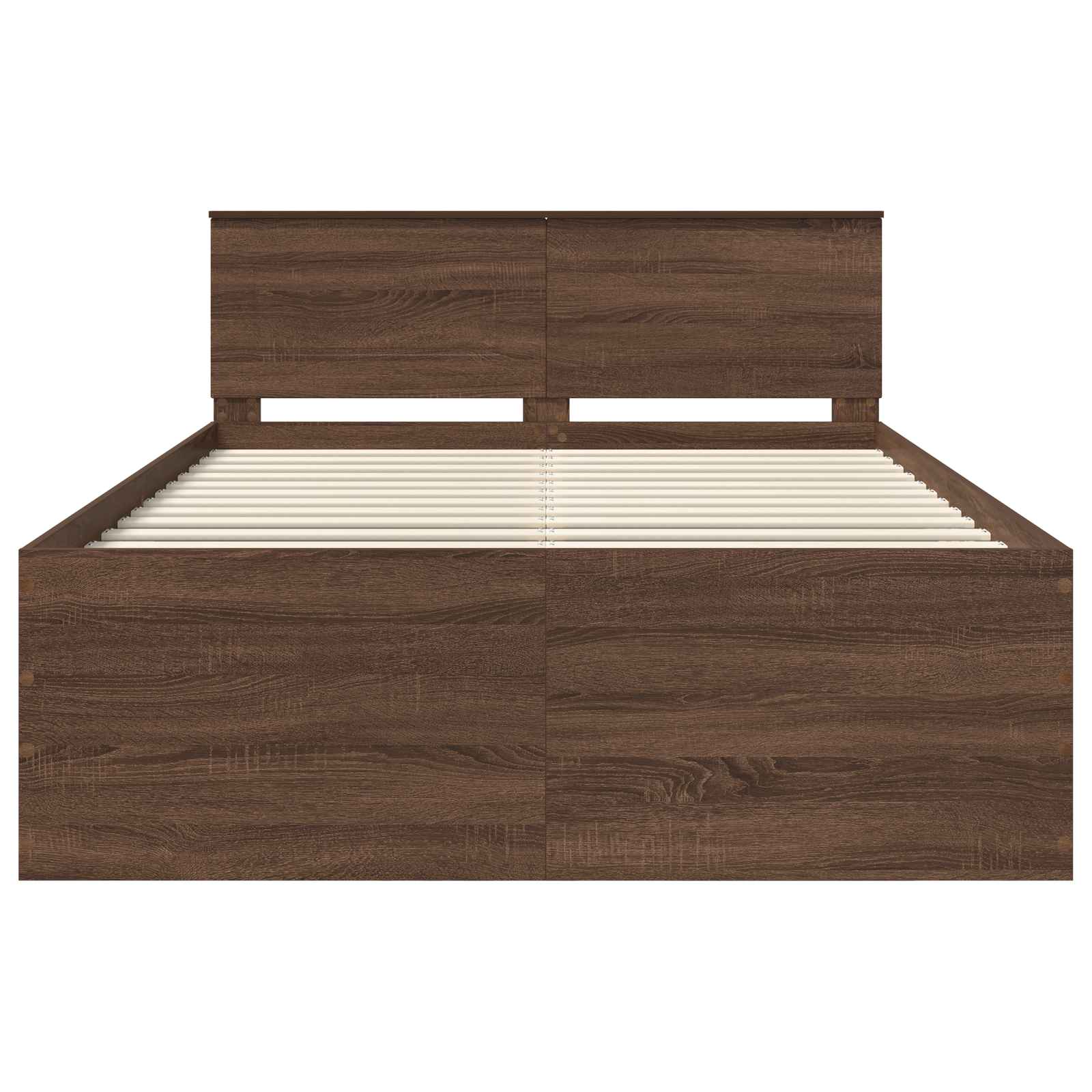 Bedframe met hoofdeinde Bruin Eiken 150 x 200 cm Bewerkt hout is nu te koop bij PeponiXL, paradijselijk wonen!