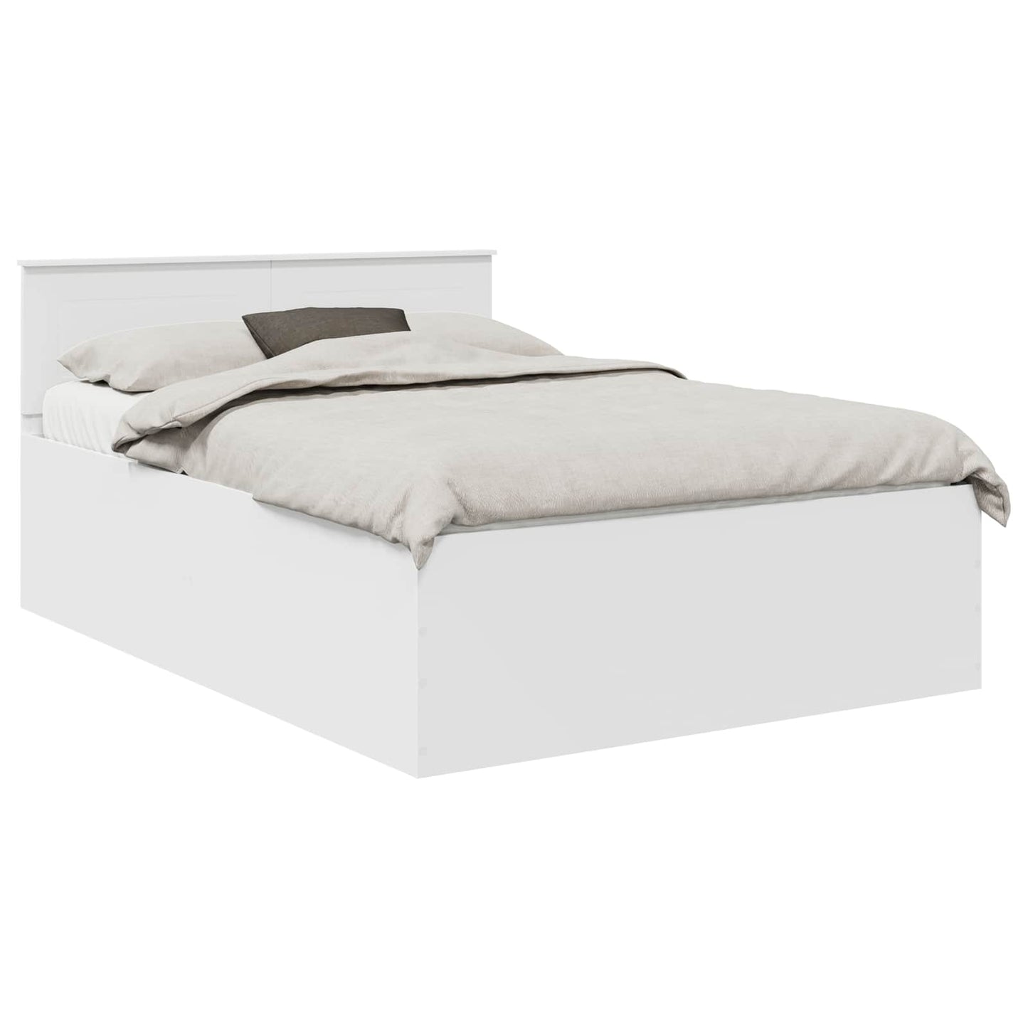 Bedframe met hoofdeinde Wit 140 x 200 cm Bewerkt hout is nu te koop bij PeponiXL, paradijselijk wonen!