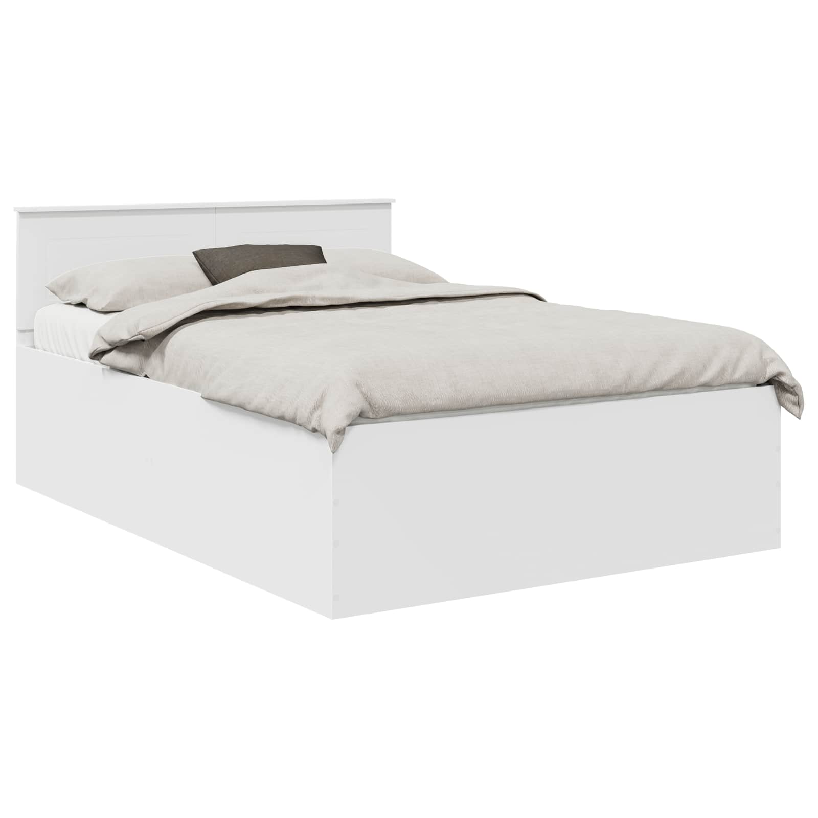 Bedframe met hoofdeinde Wit 140 x 200 cm Bewerkt hout is nu te koop bij PeponiXL, paradijselijk wonen!