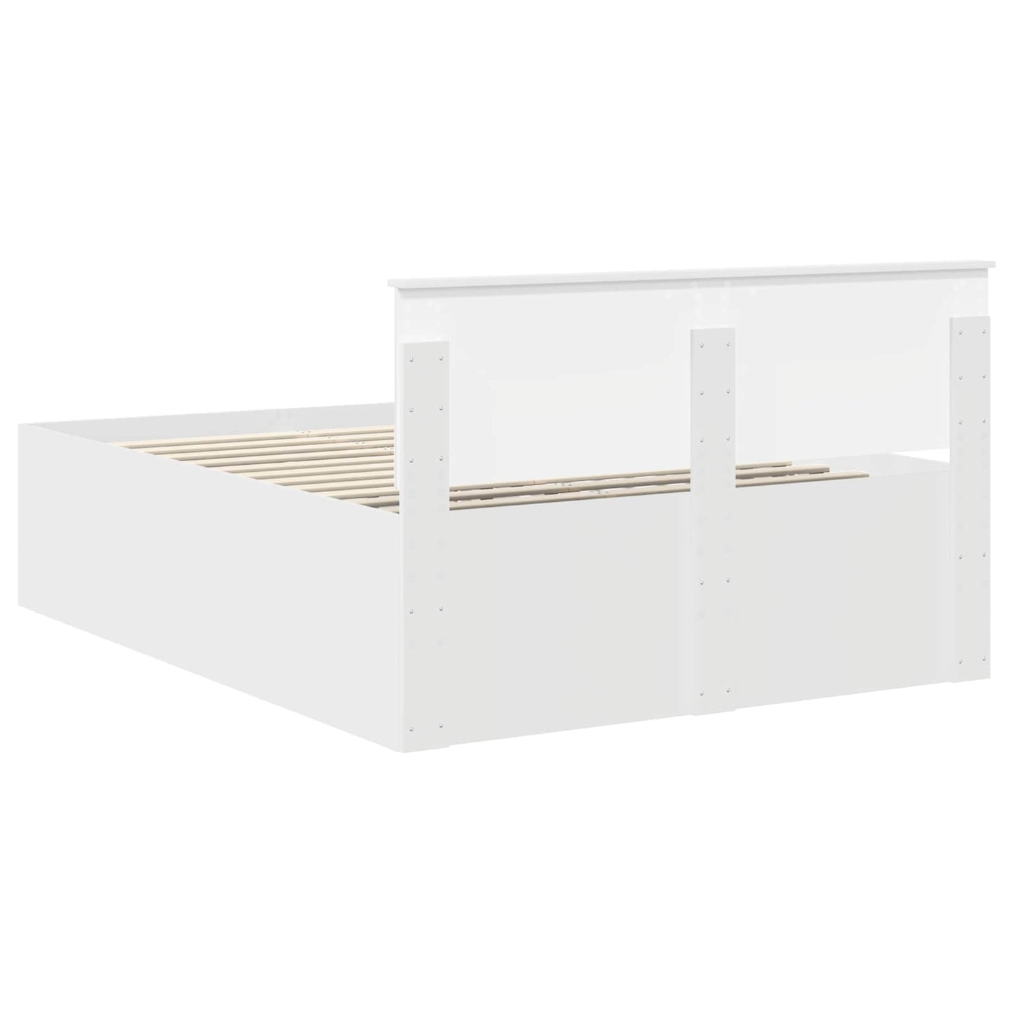 Bedframe met hoofdeinde Wit 140 x 200 cm Bewerkt hout is nu te koop bij PeponiXL, paradijselijk wonen!