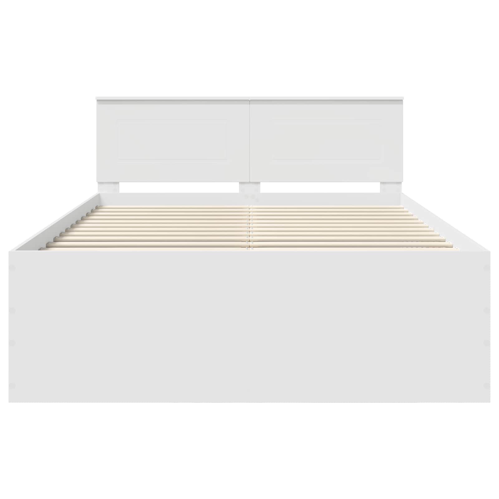 Bedframe met hoofdeinde Wit 140 x 200 cm Bewerkt hout is nu te koop bij PeponiXL, paradijselijk wonen!