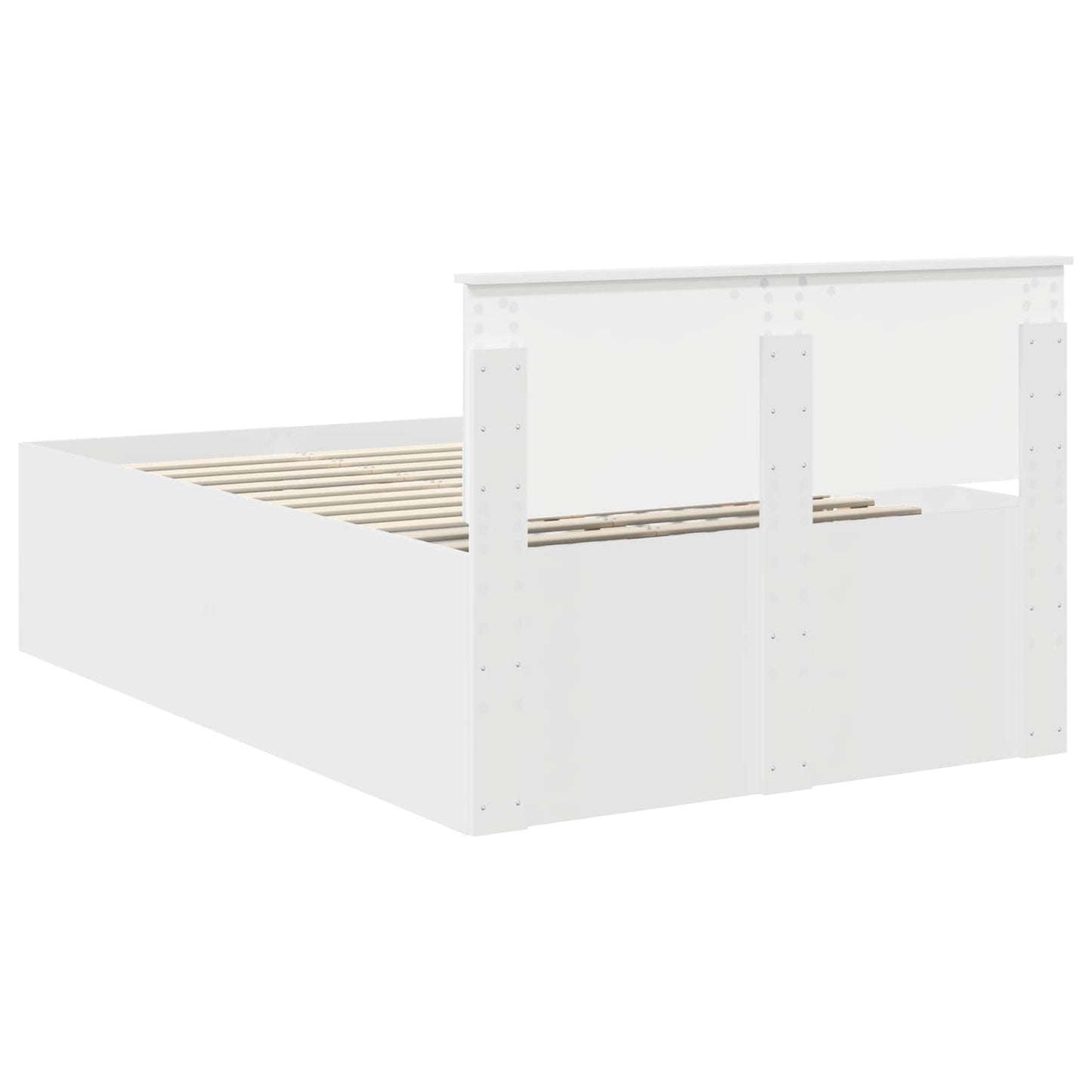 Bedframe met hoofdeinde Wit 135 x 190 cm Bewerkt hout is nu te koop bij PeponiXL, paradijselijk wonen!