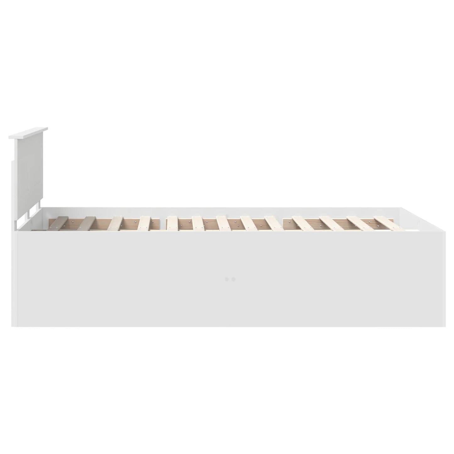 Bedframe met hoofdeinde Wit 135 x 190 cm Bewerkt hout is nu te koop bij PeponiXL, paradijselijk wonen!