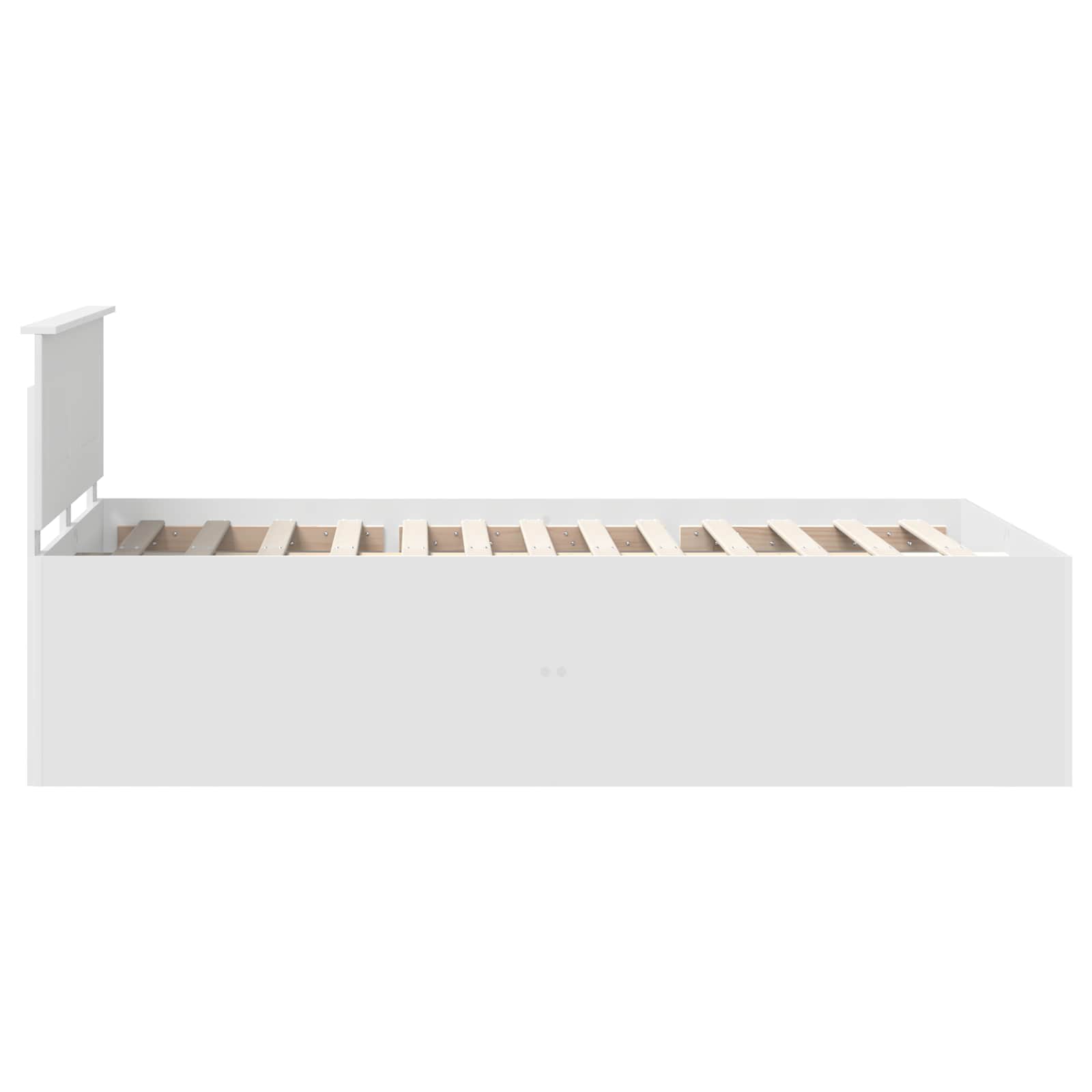 Bedframe met hoofdeinde Wit 135 x 190 cm Bewerkt hout is nu te koop bij PeponiXL, paradijselijk wonen!
