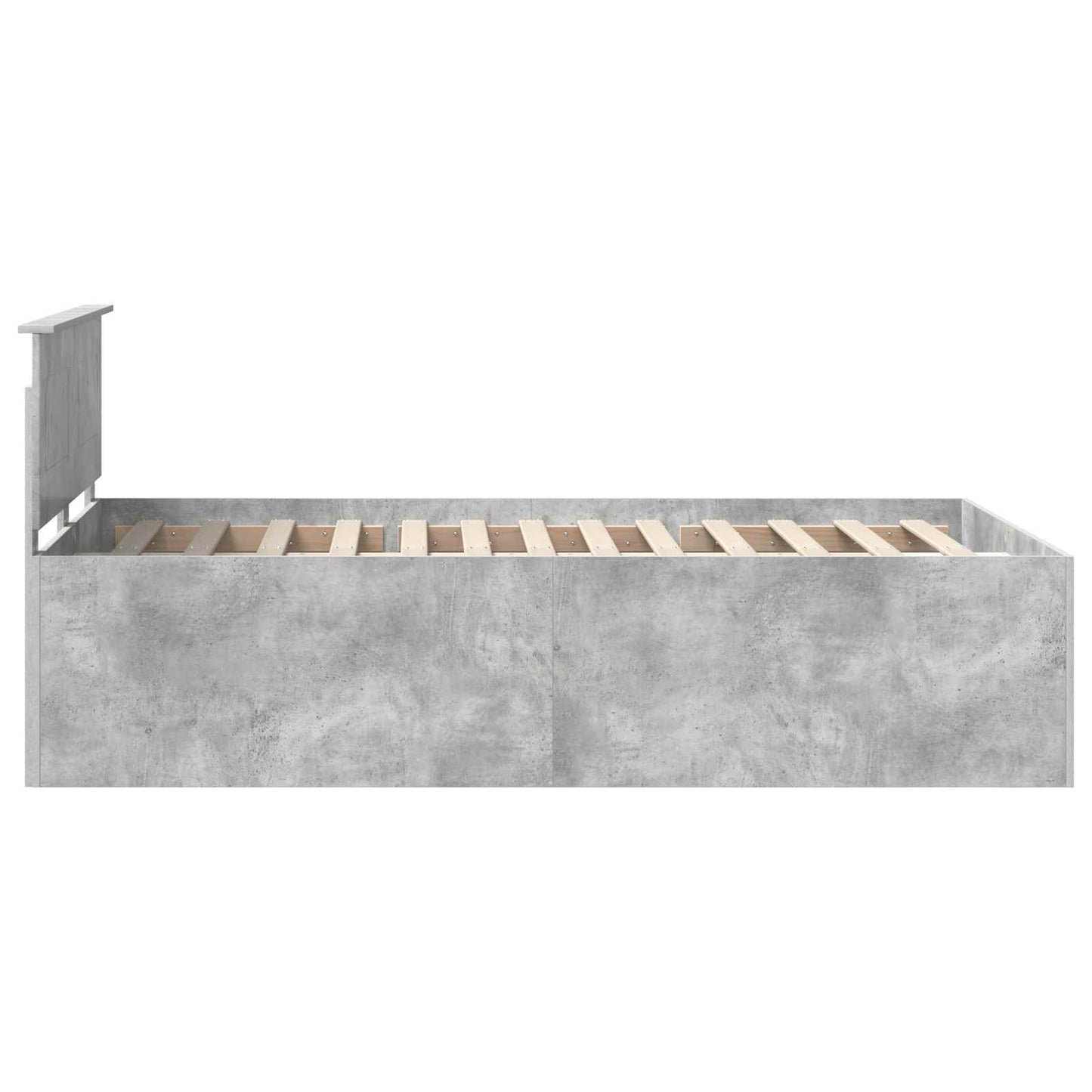 Bedframe met hoofdeinde Beton Grijs 120 x 190 cm Bewerkt hout is nu te koop bij PeponiXL, paradijselijk wonen!