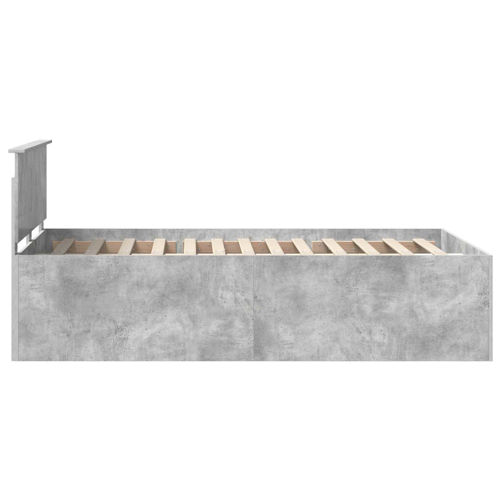 Bedframe met hoofdeinde Beton Grijs 120 x 190 cm Bewerkt hout is nu te koop bij PeponiXL, paradijselijk wonen!