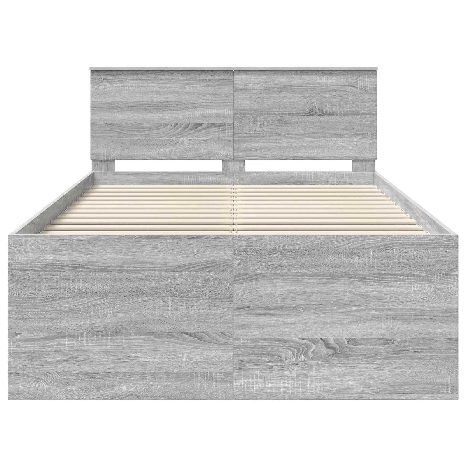 Bedframe met hoofdeinde Grijs Sonoma 120 x 190 cm Bewerkt hout is nu te koop bij PeponiXL, paradijselijk wonen!