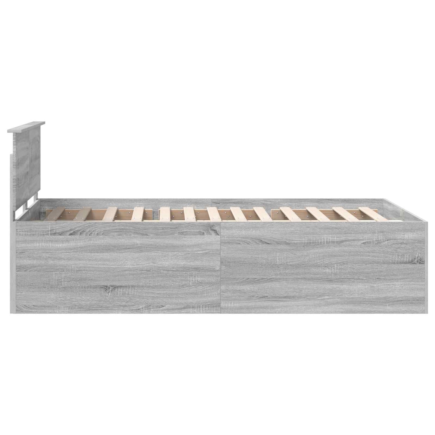 Bedframe met hoofdeinde Grijs Sonoma 120 x 190 cm Bewerkt hout is nu te koop bij PeponiXL, paradijselijk wonen!