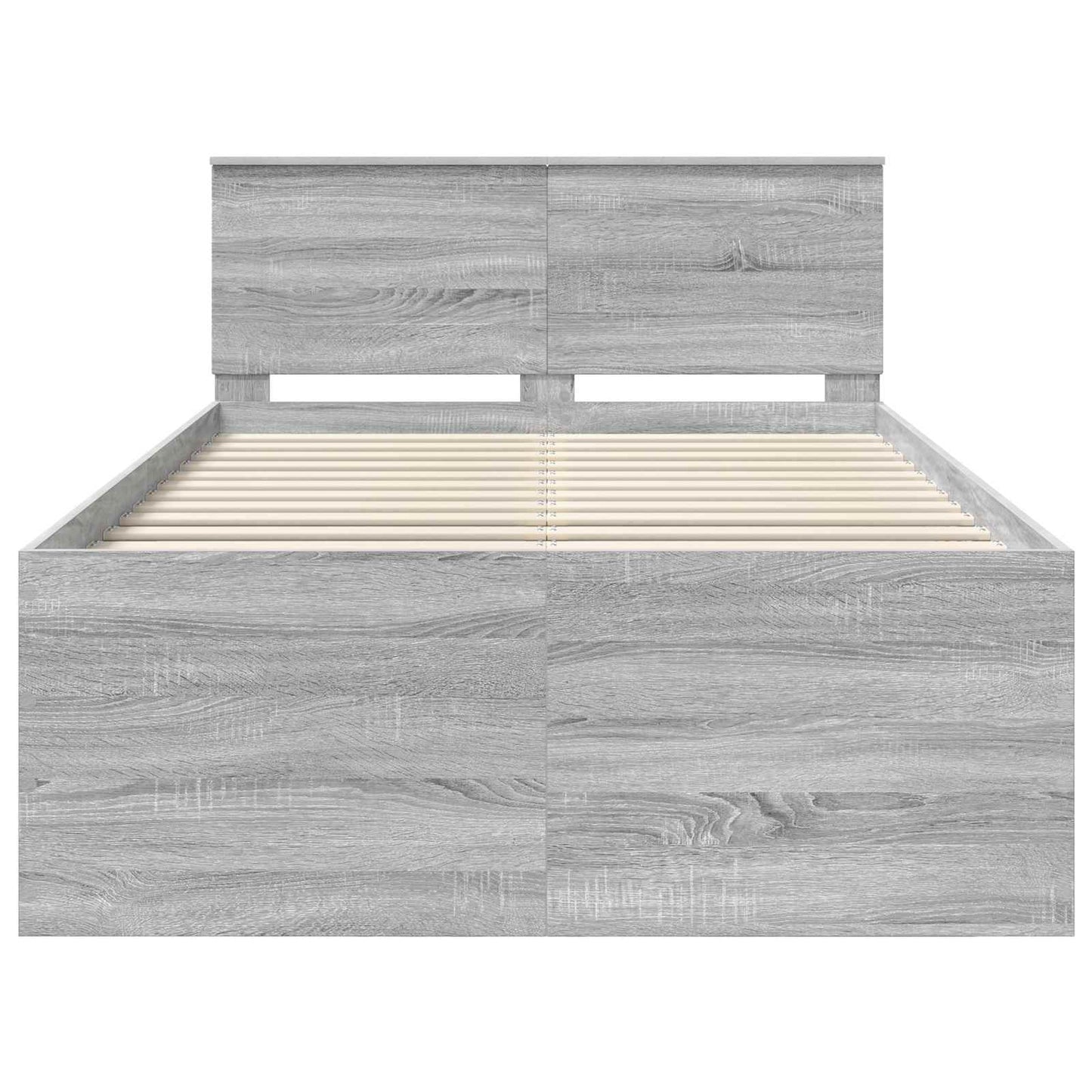 Bedframe met hoofdeinde Grijs Sonoma 120 x 200 cm Bewerkt hout is nu te koop bij PeponiXL, paradijselijk wonen!