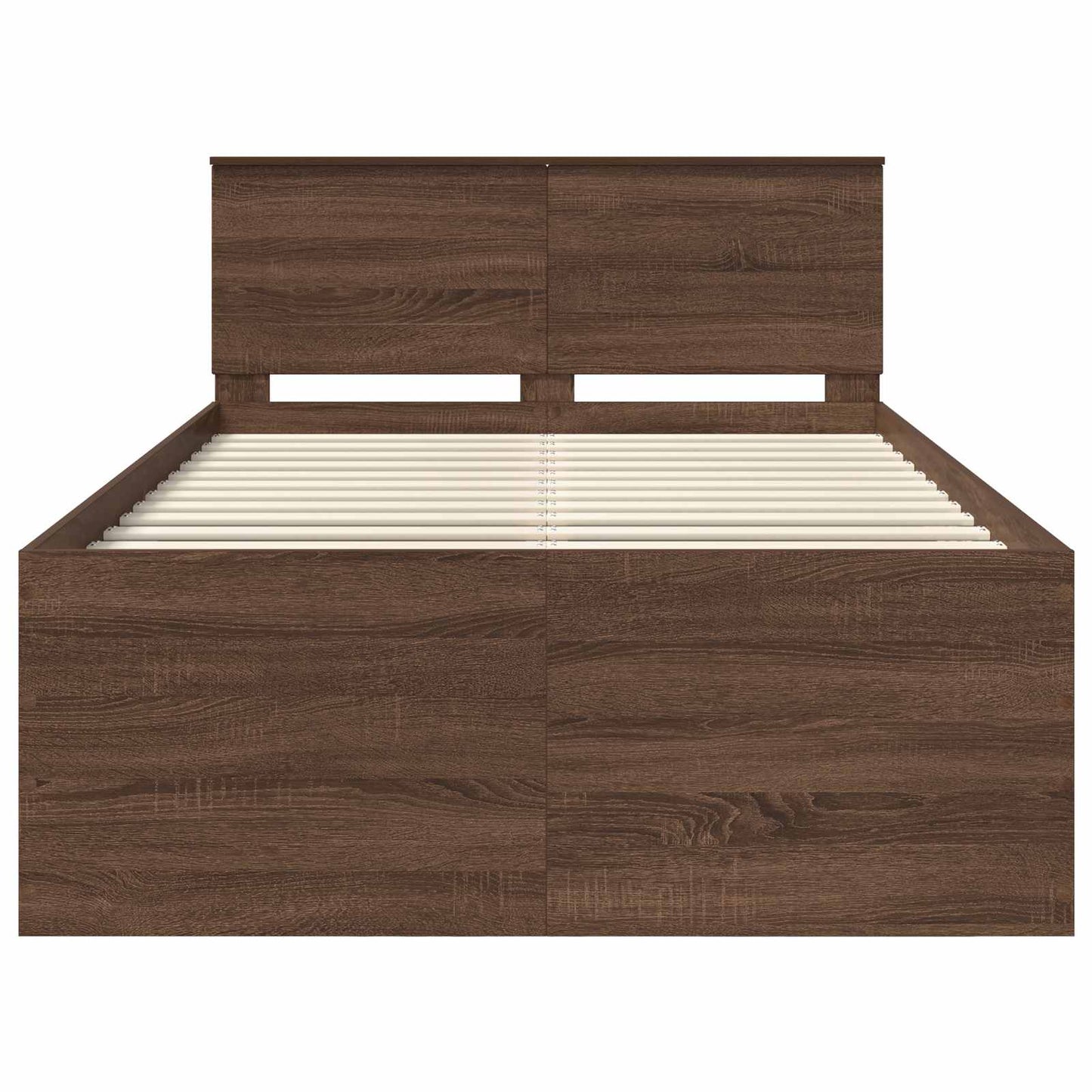 Bedframe met hoofdeinde Bruin Eiken 120 x 200 cm Bewerkt hout is nu te koop bij PeponiXL, paradijselijk wonen!