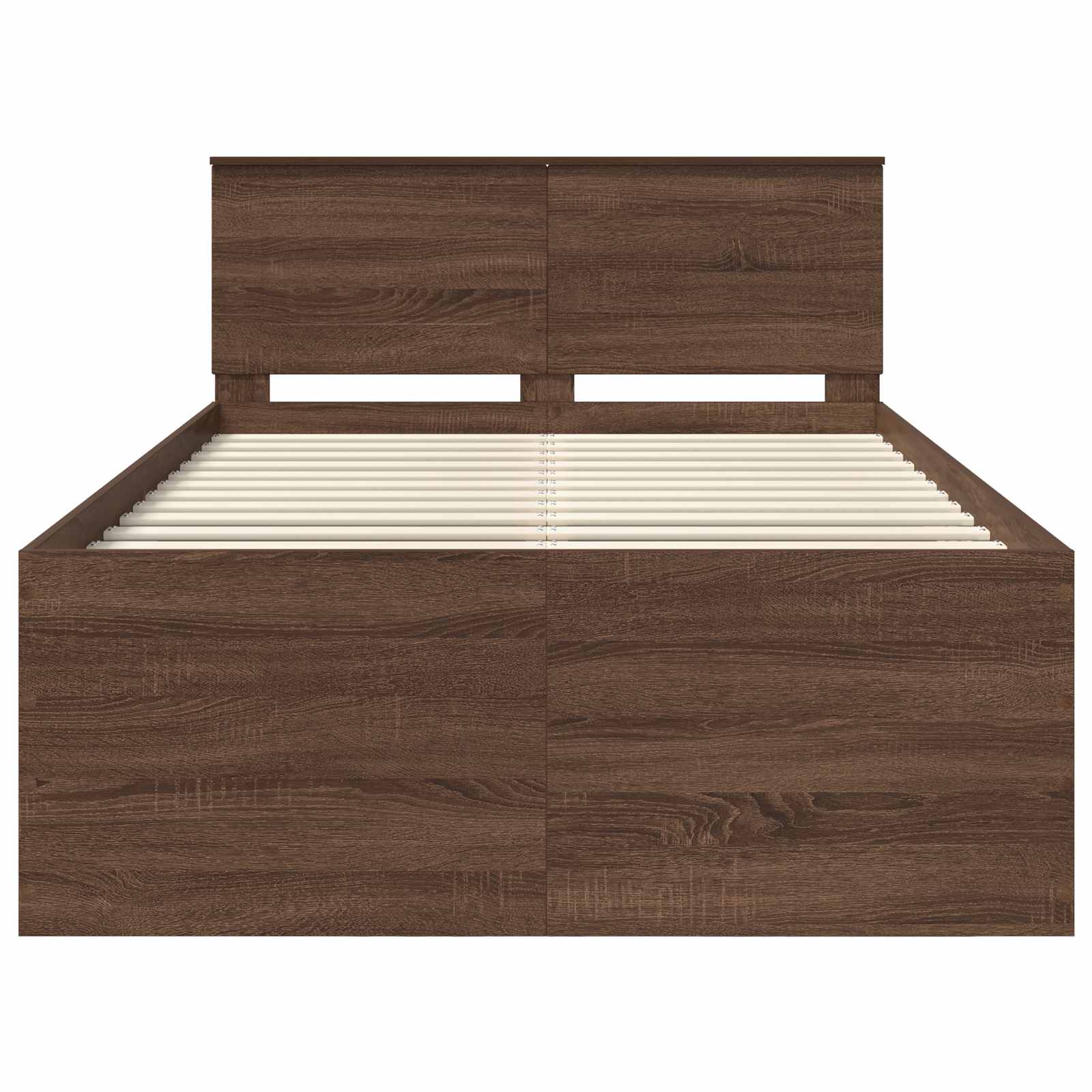Bedframe met hoofdeinde Bruin Eiken 120 x 200 cm Bewerkt hout is nu te koop bij PeponiXL, paradijselijk wonen!