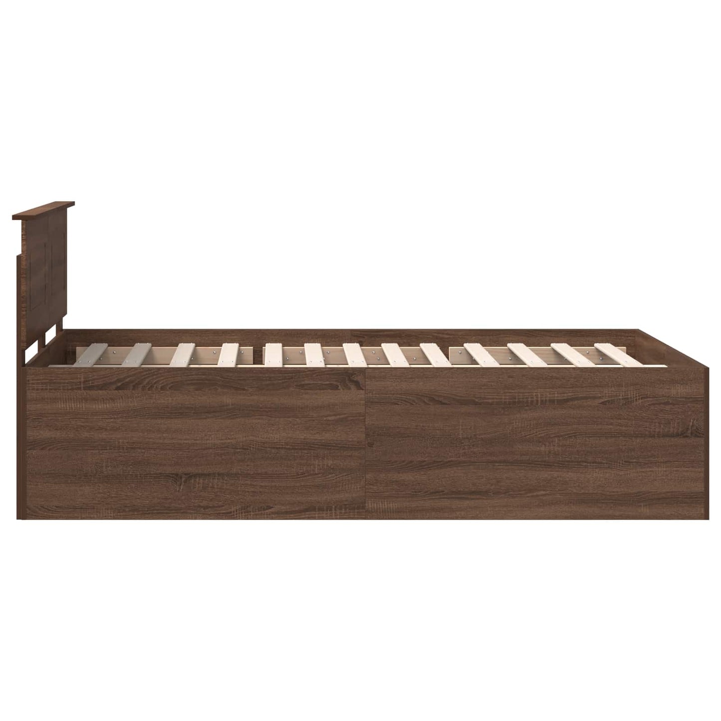 Bedframe met hoofdeinde Bruin Eiken 120 x 200 cm Bewerkt hout is nu te koop bij PeponiXL, paradijselijk wonen!