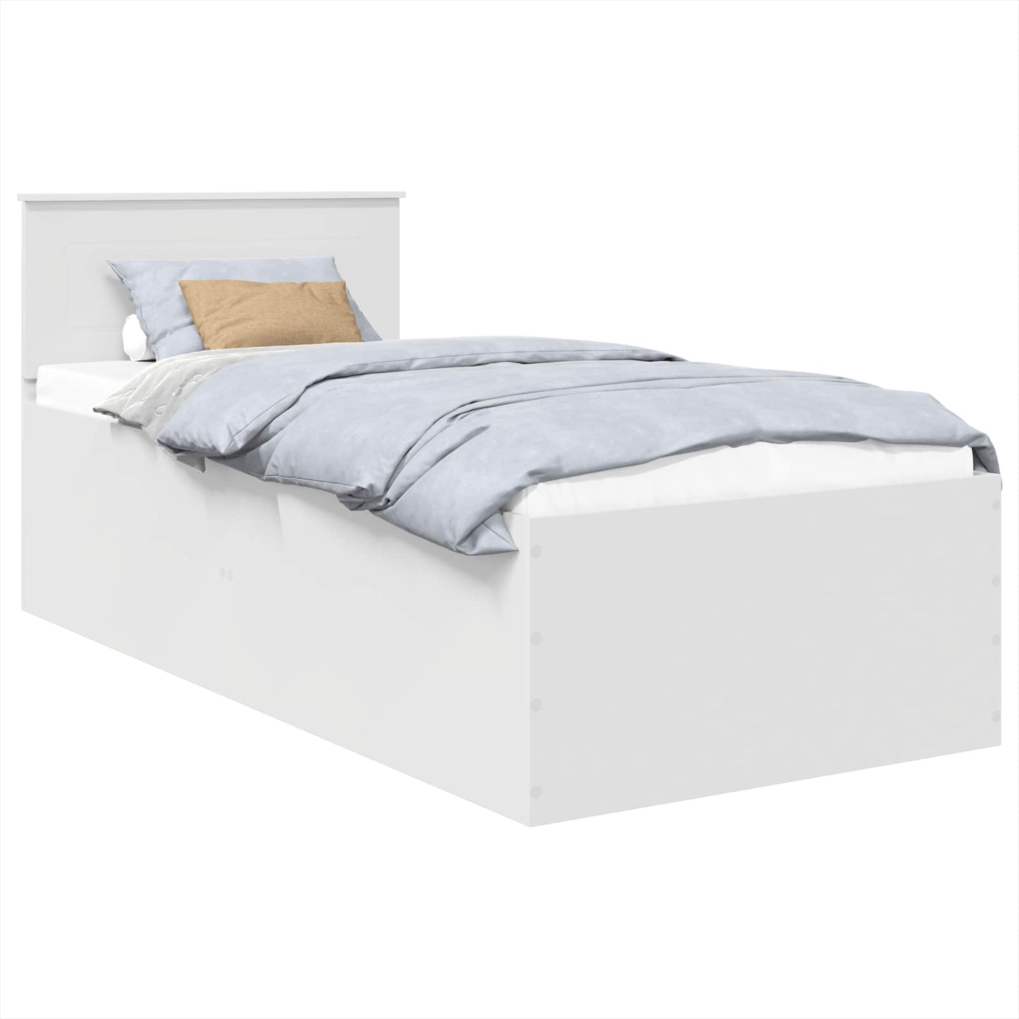 Bedframe met hoofdeinde Wit 120 x 200 cm Bewerkt hout is nu te koop bij PeponiXL, paradijselijk wonen!