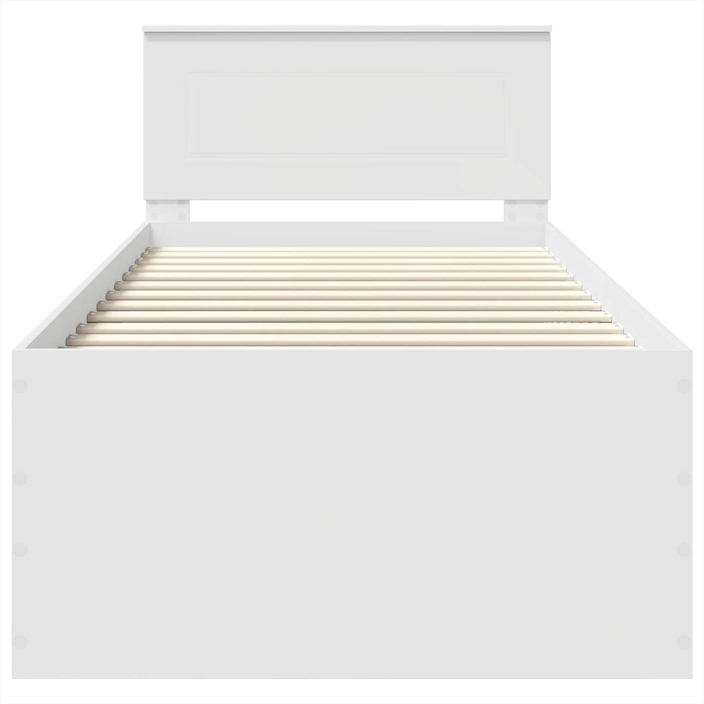 Bedframe met hoofdeinde Wit 120 x 200 cm Bewerkt hout is nu te koop bij PeponiXL, paradijselijk wonen!