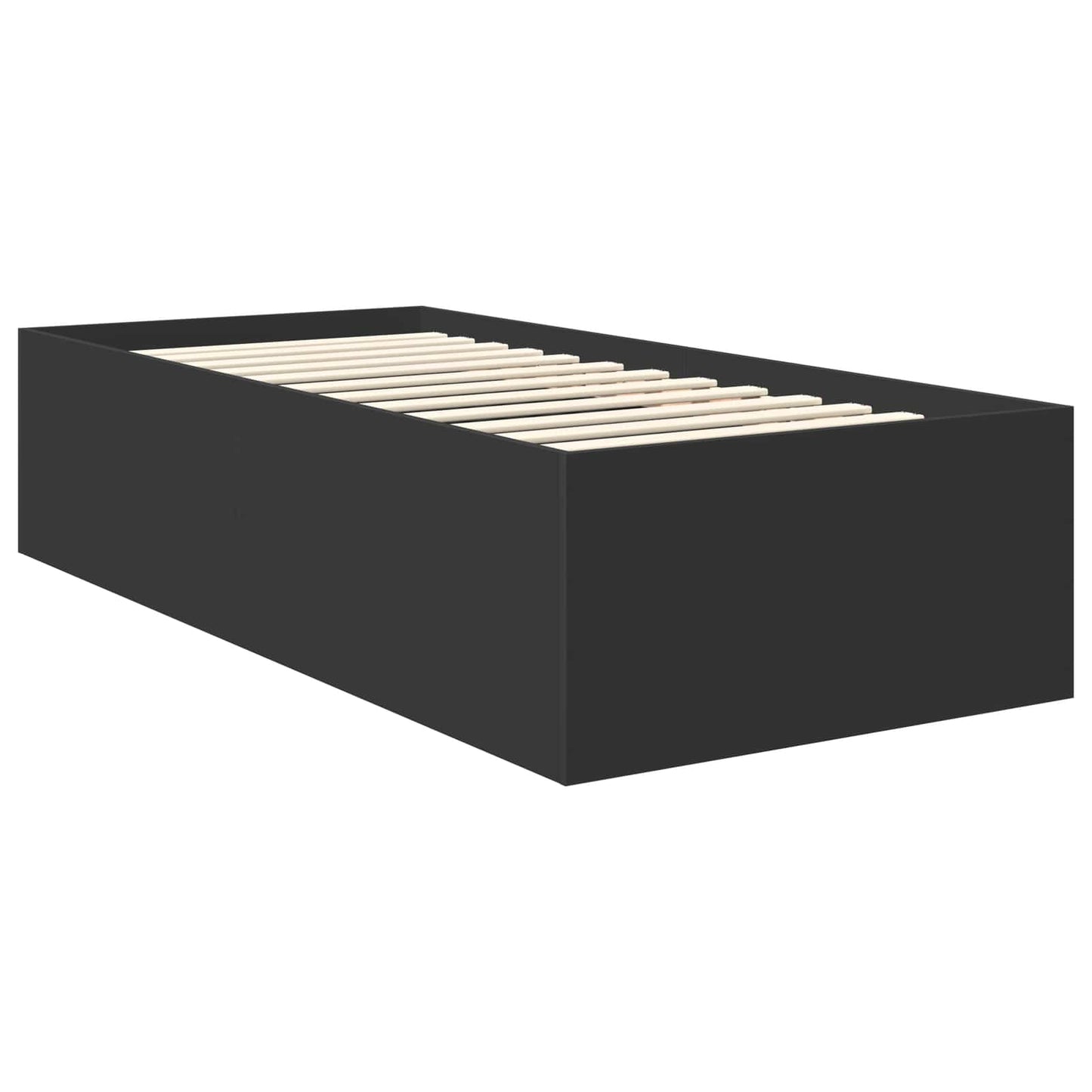 Bedframe met hoofdeinde Zwart 120 x 200 cm Bewerkt hout is nu te koop bij PeponiXL, paradijselijk wonen!
