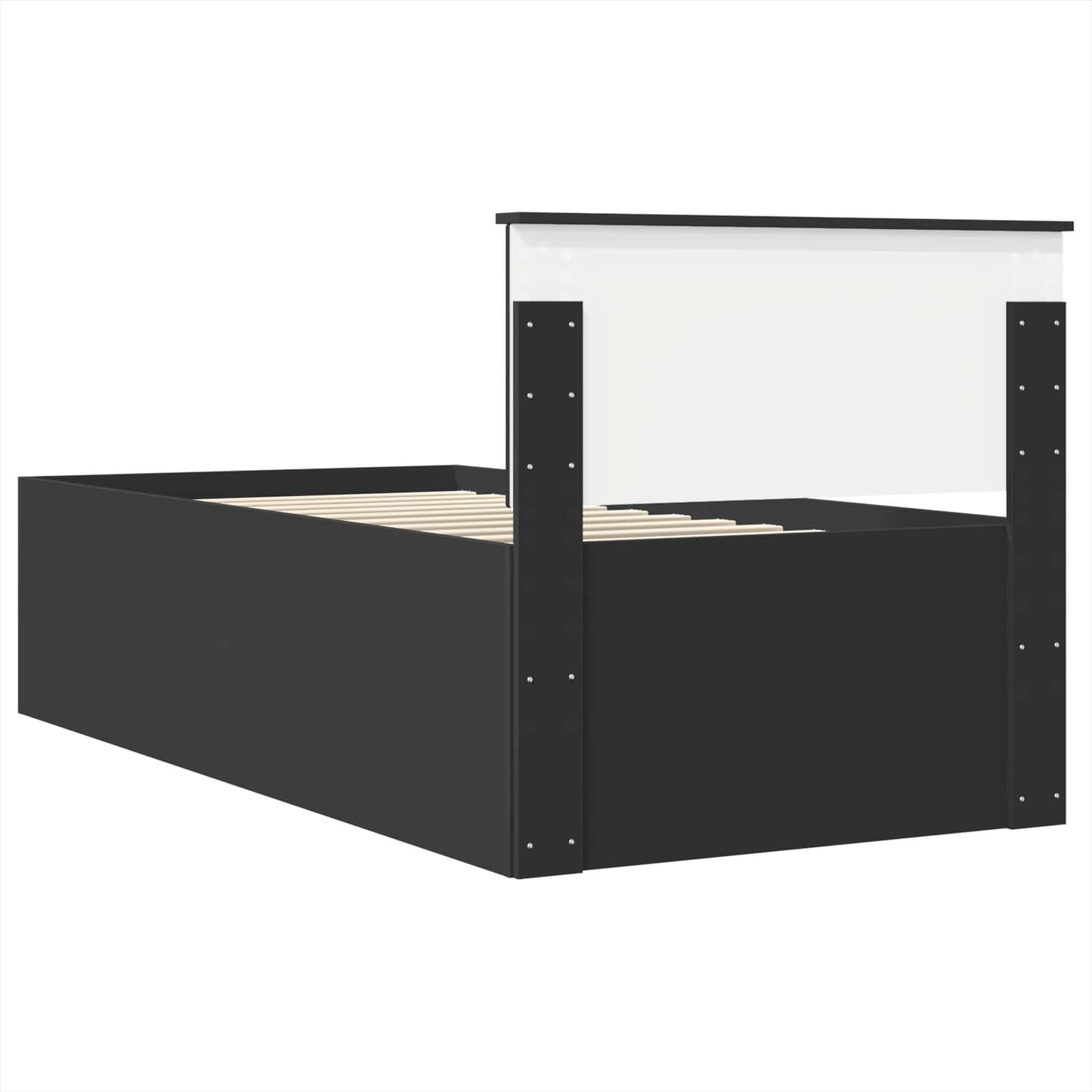 Bedframe met hoofdeinde Zwart 120 x 200 cm Bewerkt hout is nu te koop bij PeponiXL, paradijselijk wonen!