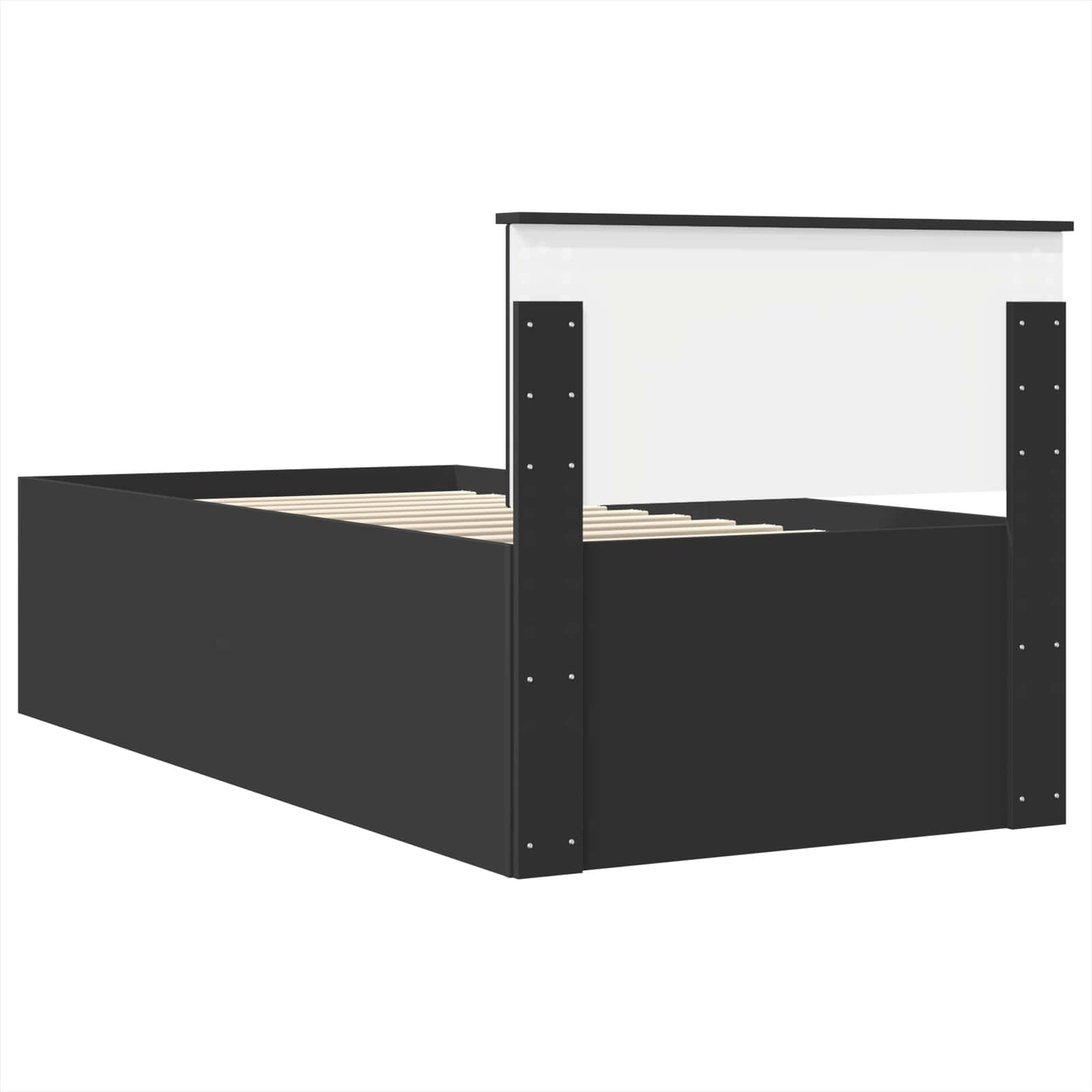 Bedframe met hoofdeinde Zwart 120 x 200 cm Bewerkt hout is nu te koop bij PeponiXL, paradijselijk wonen!