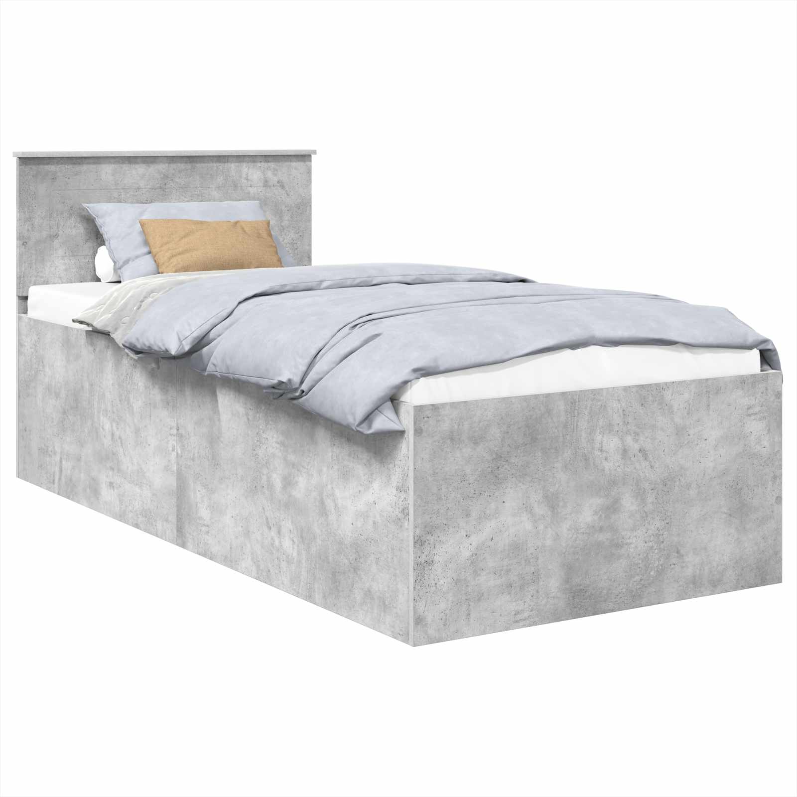Bedframe met hoofdeinde Beton Grijs 120 x 200 cm Bewerkt hout is nu te koop bij PeponiXL, paradijselijk wonen!