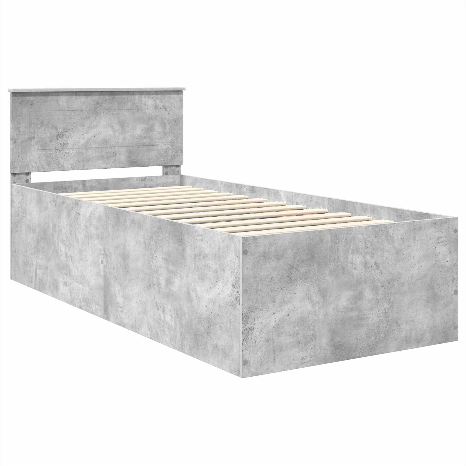 Bedframe met hoofdeinde Beton Grijs 120 x 200 cm Bewerkt hout is nu te koop bij PeponiXL, paradijselijk wonen!