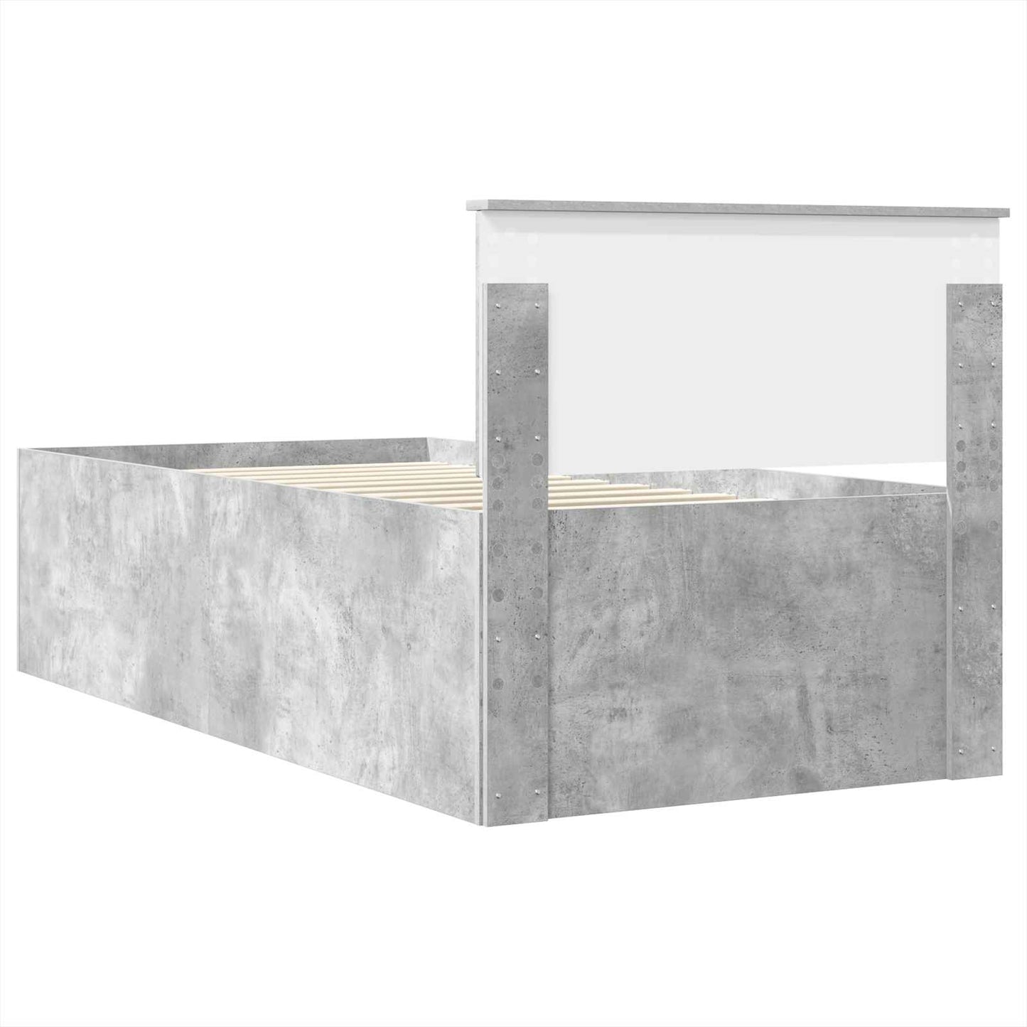 Bedframe met hoofdeinde Beton Grijs 120 x 200 cm Bewerkt hout is nu te koop bij PeponiXL, paradijselijk wonen!