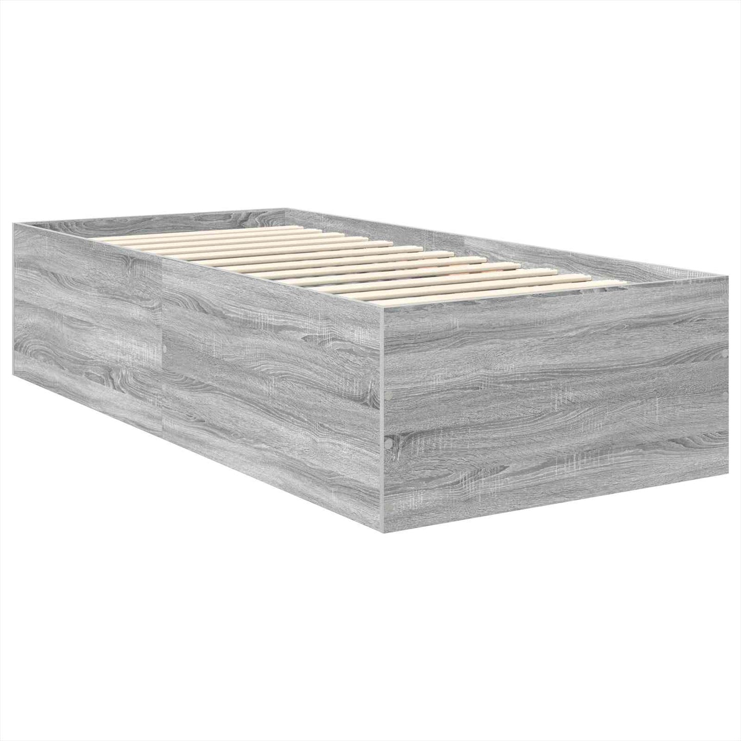 Bedframe met hoofdeinde Grijs Sonoma 120 x 200 cm Bewerkt hout is nu te koop bij PeponiXL, paradijselijk wonen!
