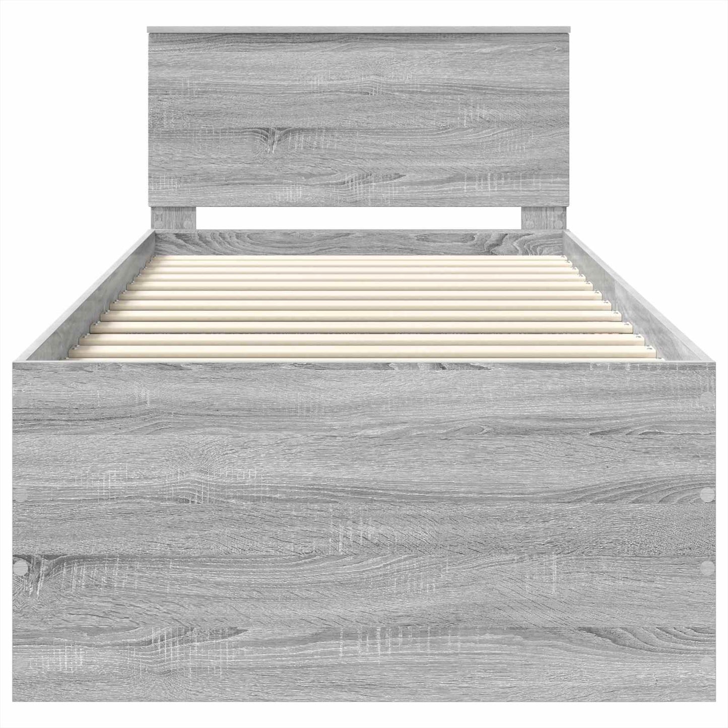 Bedframe met hoofdeinde Grijs Sonoma 120 x 200 cm Bewerkt hout is nu te koop bij PeponiXL, paradijselijk wonen!