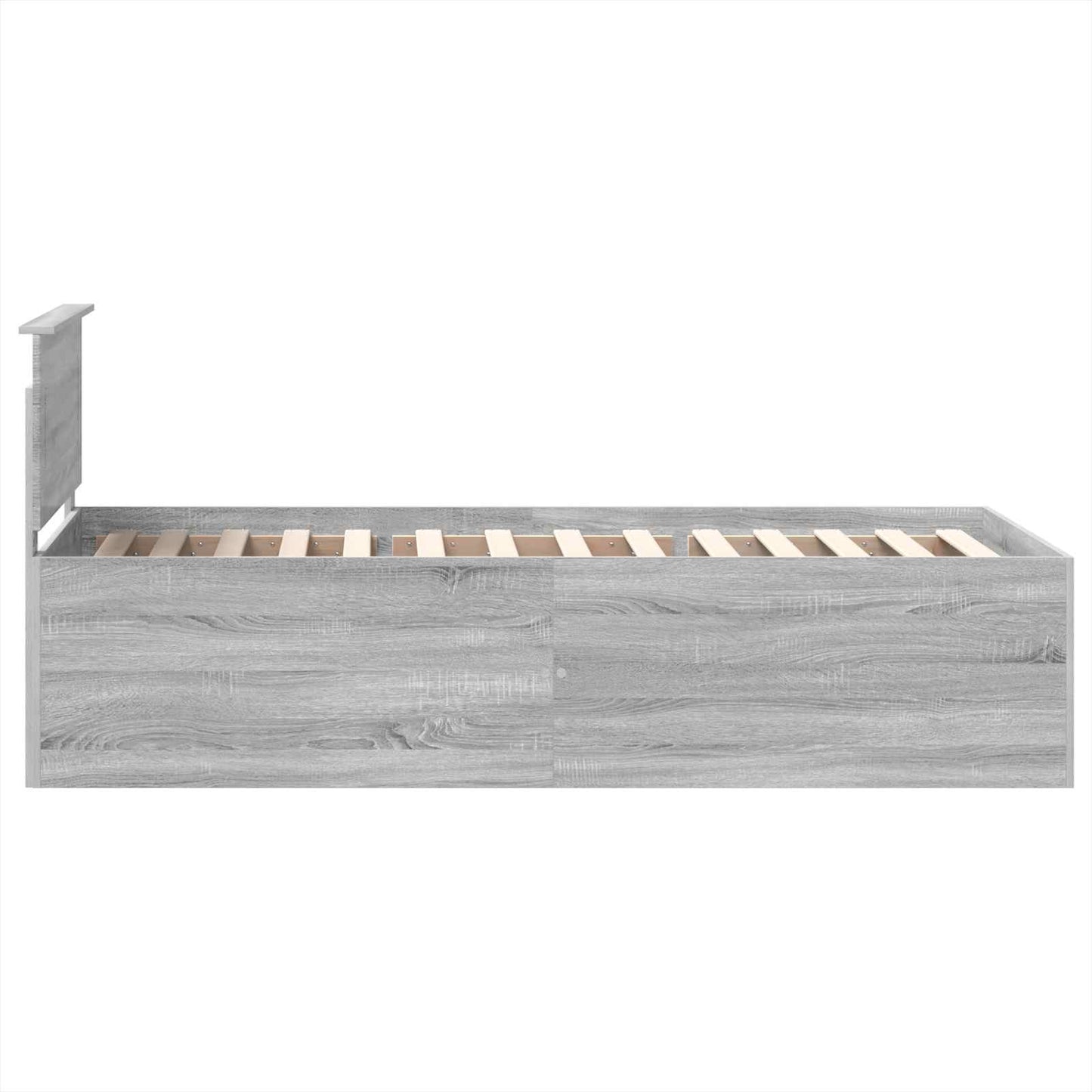 Bedframe met hoofdeinde Grijs Sonoma 120 x 200 cm Bewerkt hout is nu te koop bij PeponiXL, paradijselijk wonen!