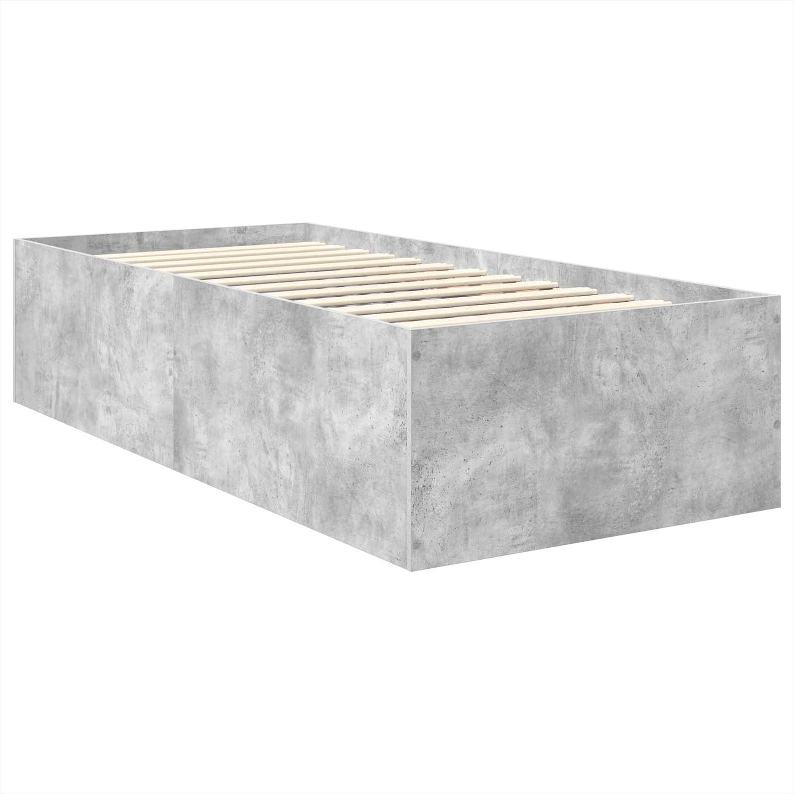 Bedframe met hoofdeinde Beton Grijs 90 x 190 cm Bewerkt hout is nu te koop bij PeponiXL, paradijselijk wonen!