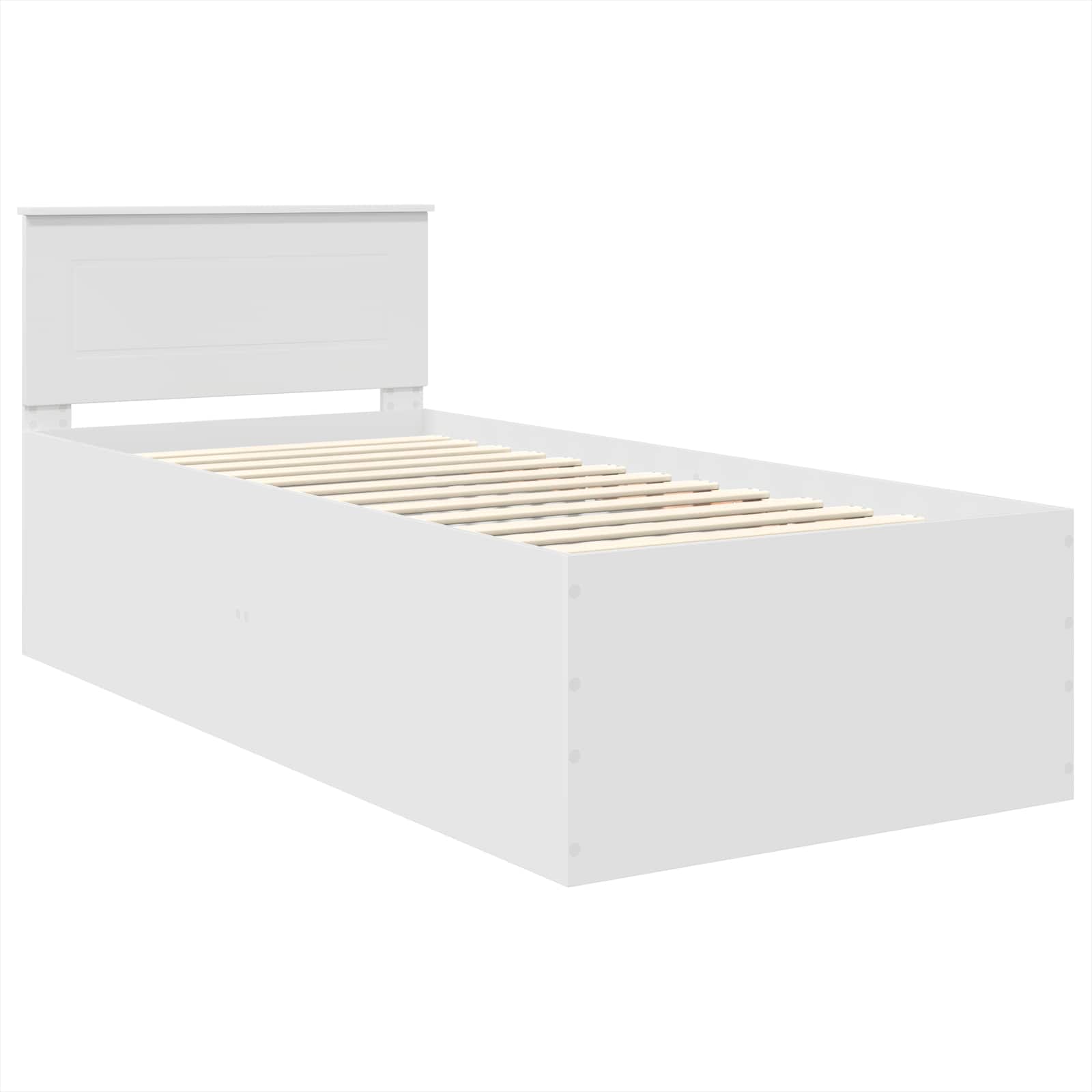 Bedframe met hoofdeinde Wit 75 x 190 cm Bewerkt hout is nu te koop bij PeponiXL, paradijselijk wonen!