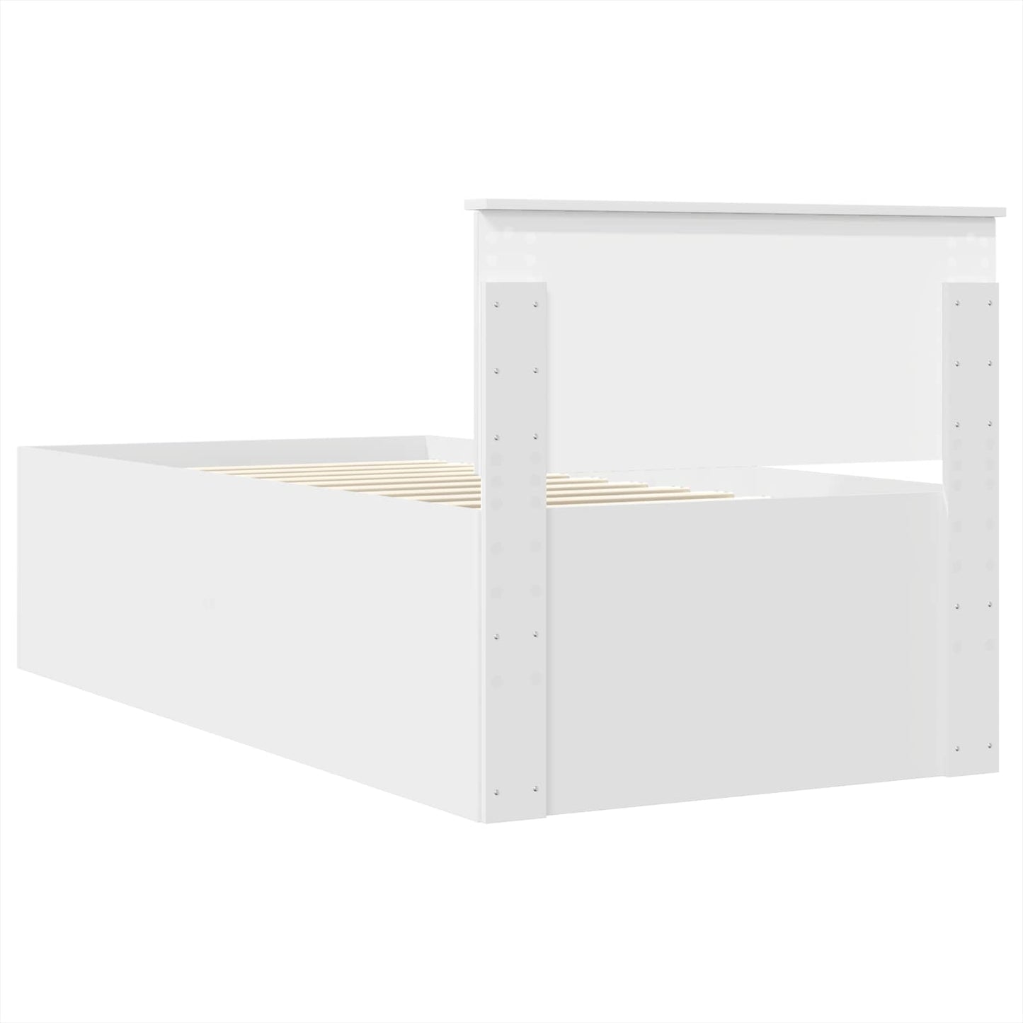 Bedframe met hoofdeinde Wit 75 x 190 cm Bewerkt hout is nu te koop bij PeponiXL, paradijselijk wonen!
