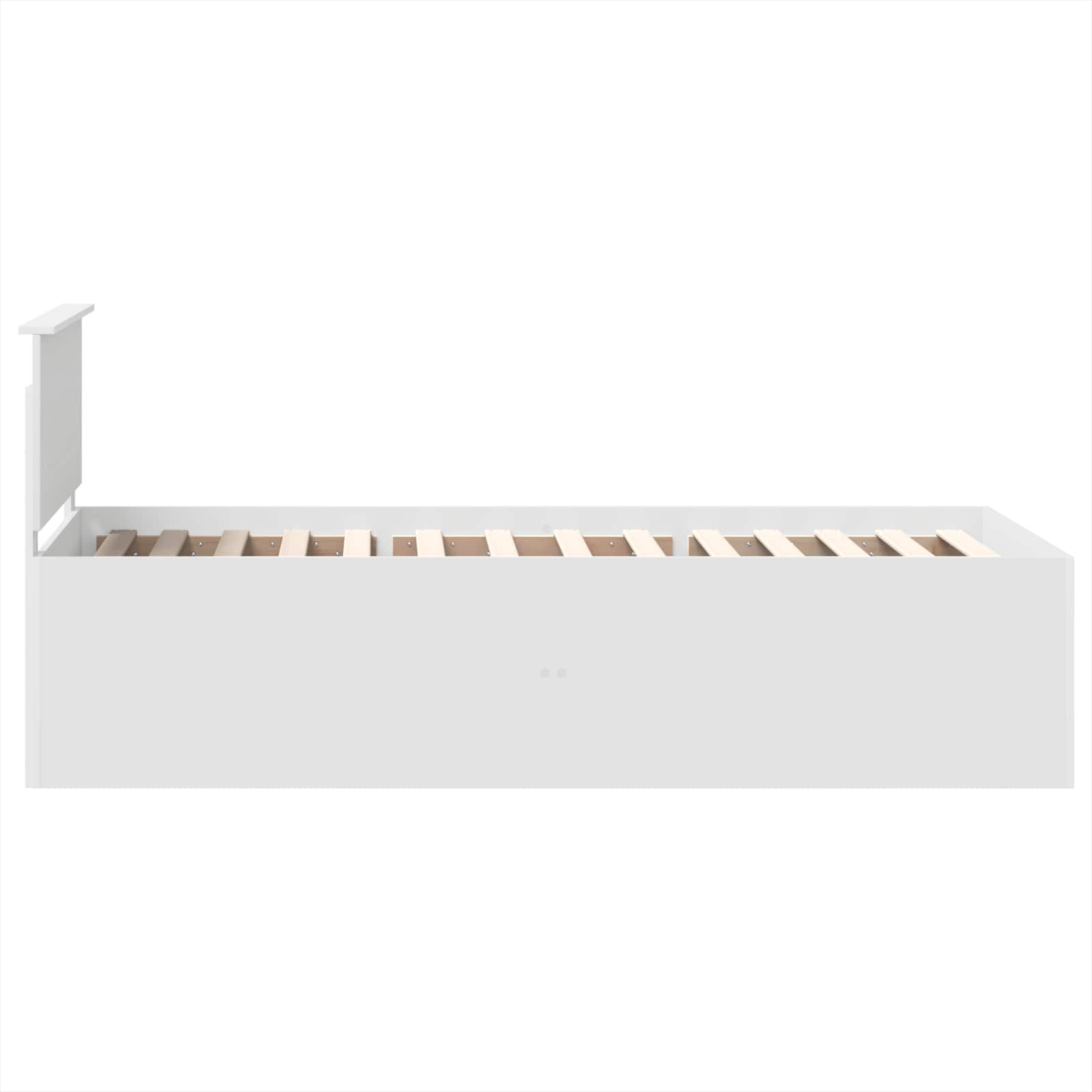 Bedframe met hoofdeinde Wit 75 x 190 cm Bewerkt hout is nu te koop bij PeponiXL, paradijselijk wonen!