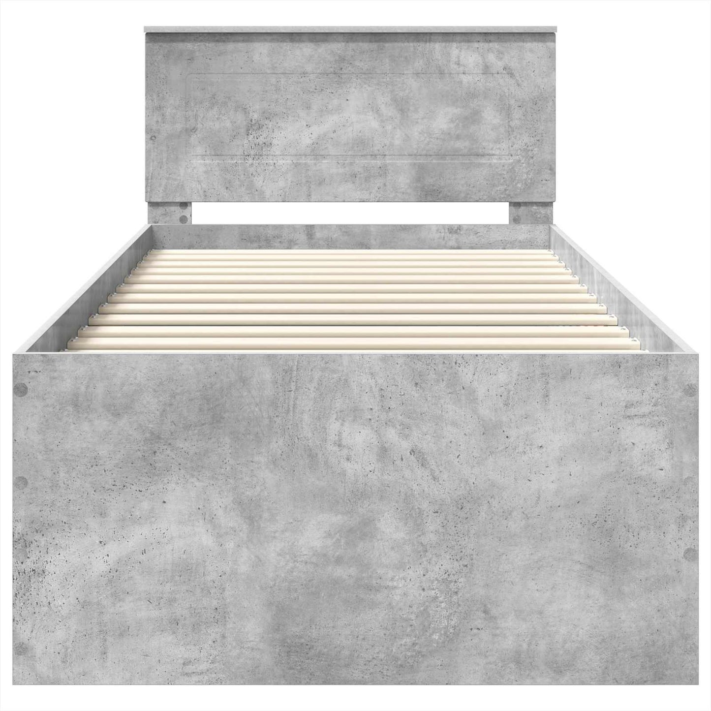 Bedframe met hoofdeinde Beton Grijs 75 x 190 cm Bewerkt hout is nu te koop bij PeponiXL, paradijselijk wonen!