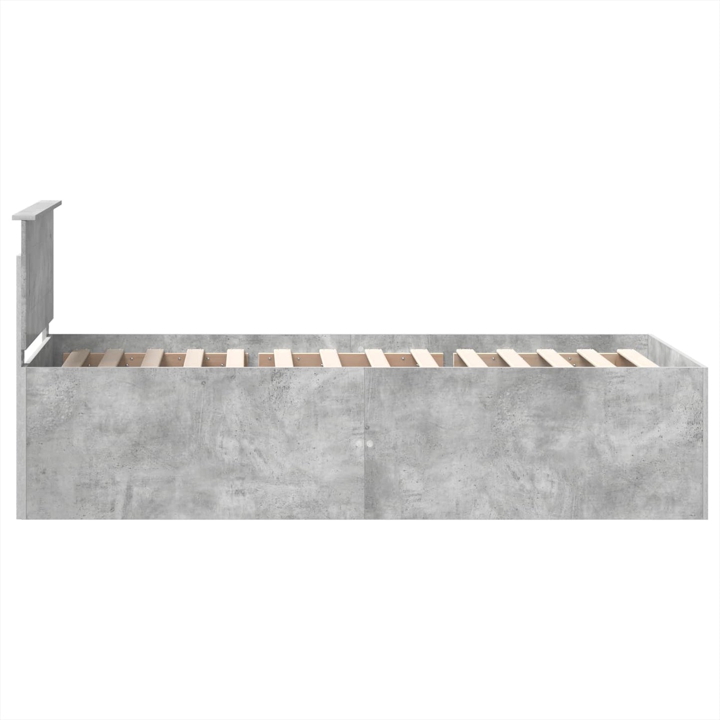 Bedframe met hoofdeinde Beton Grijs 75 x 190 cm Bewerkt hout is nu te koop bij PeponiXL, paradijselijk wonen!