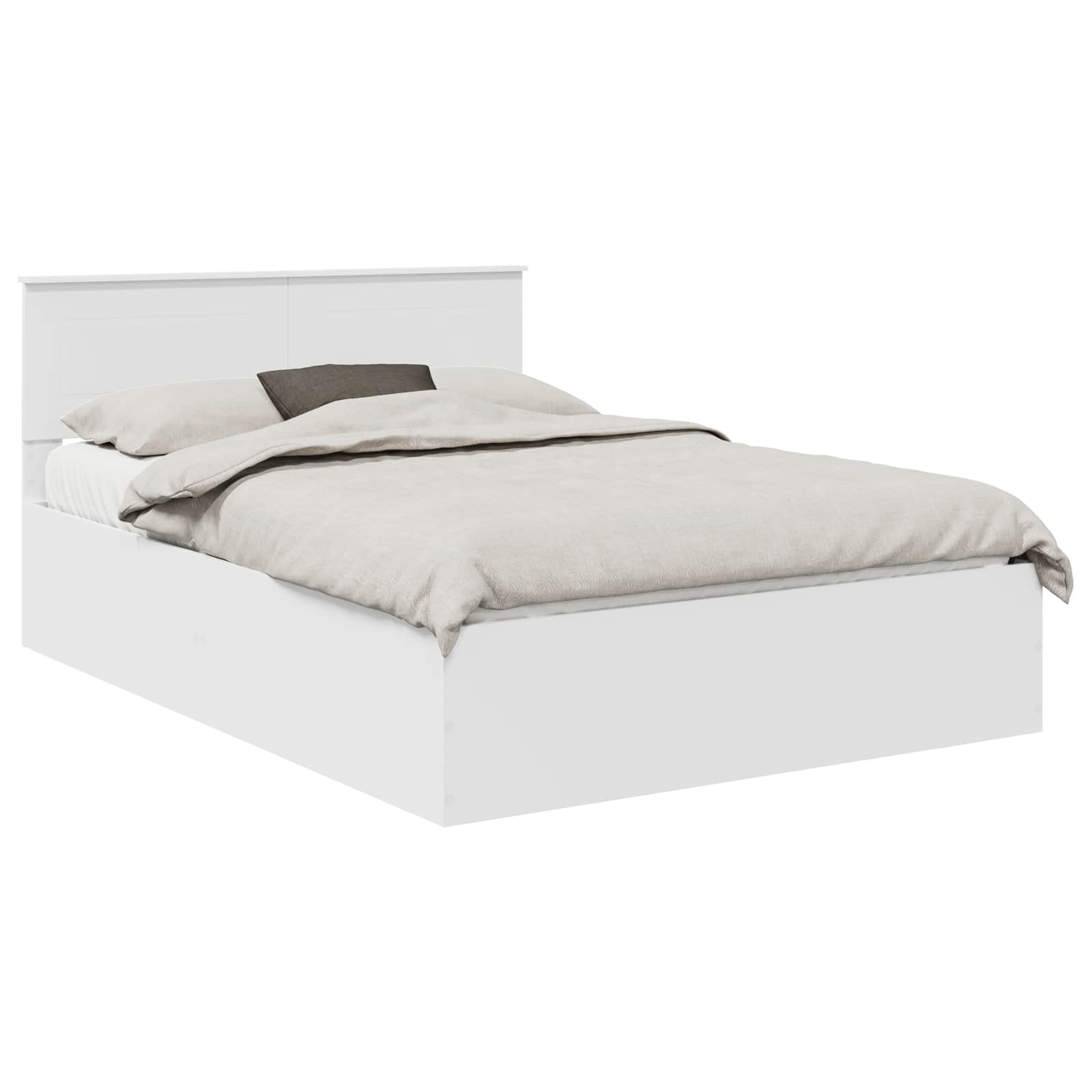 Bedframe met hoofdeinde Wit 150 x 200 cm Bewerkt hout is nu te koop bij PeponiXL, paradijselijk wonen!